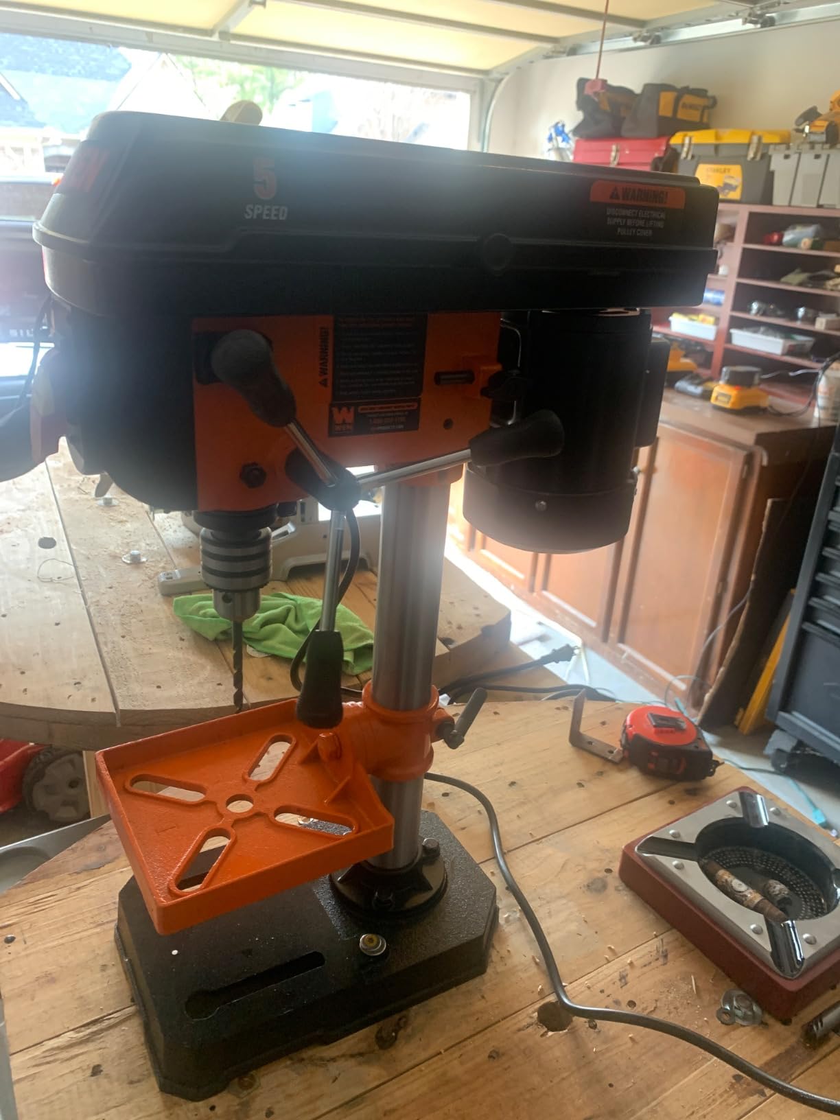 WEN 4208T 2.3-Amp 8-Inch 5-Speed Cast Iron Benchtop Drill Press, Black/Orange customer photo 2