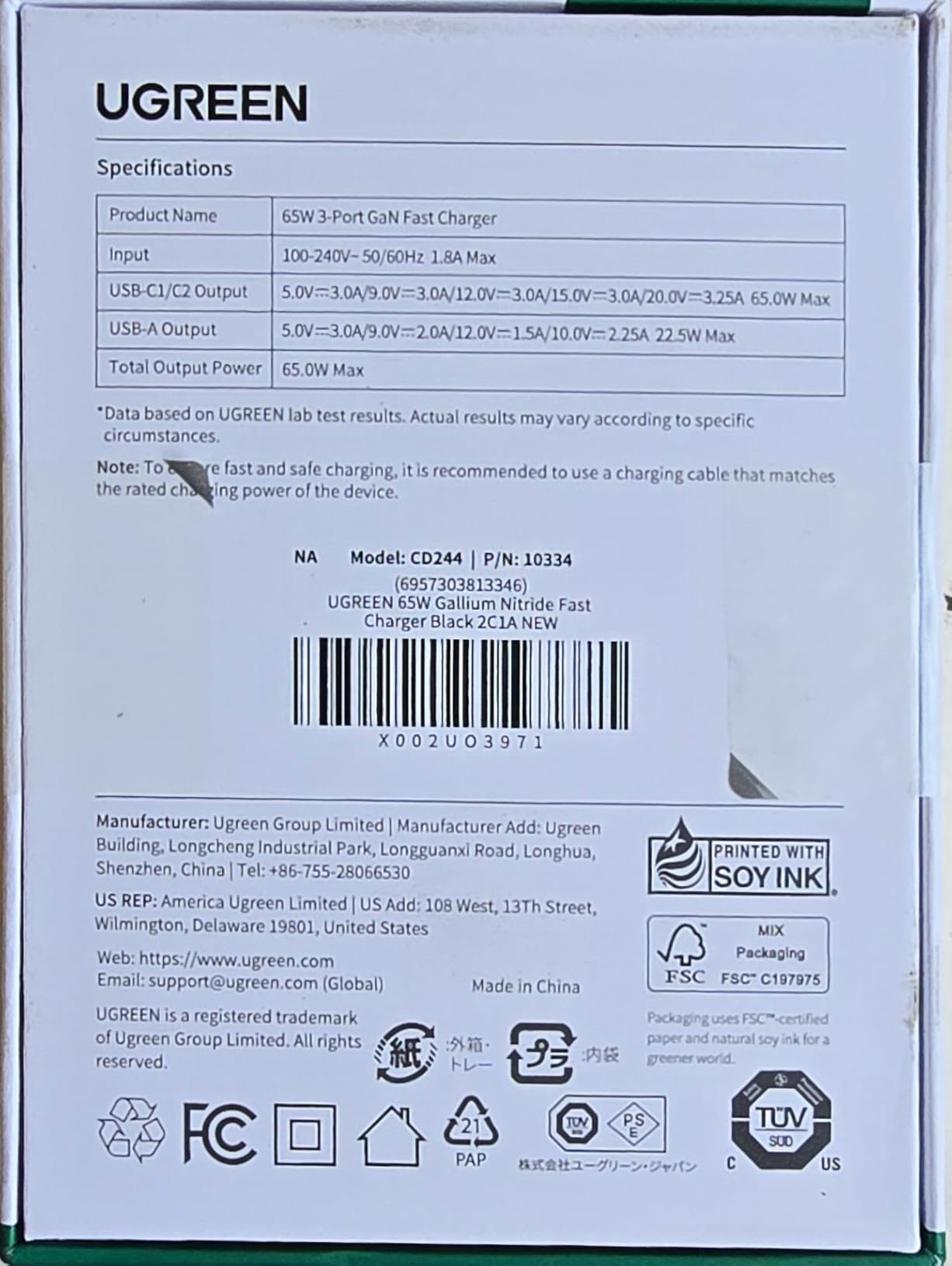 UGREEN Nexode 65W GaN USB C Wall Charger, 3-Port Compact Foldable Fast Charger Power Adapter for iPhone 17/16/15 Series, Galaxy S25/S24, Pixel 10/9, MacBook Pro/Air, Dell XPS, iPad Pro (Black) customer photo 1