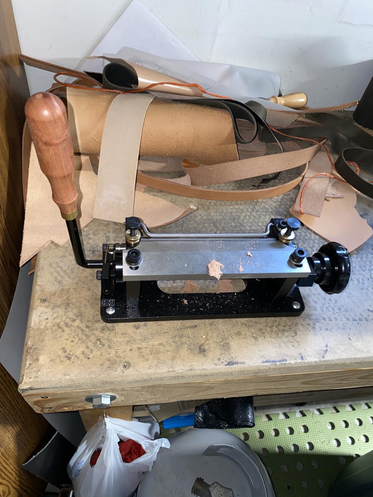 Manual Leather Skiver Paring Machine DIY Leather Peeling Tools 6