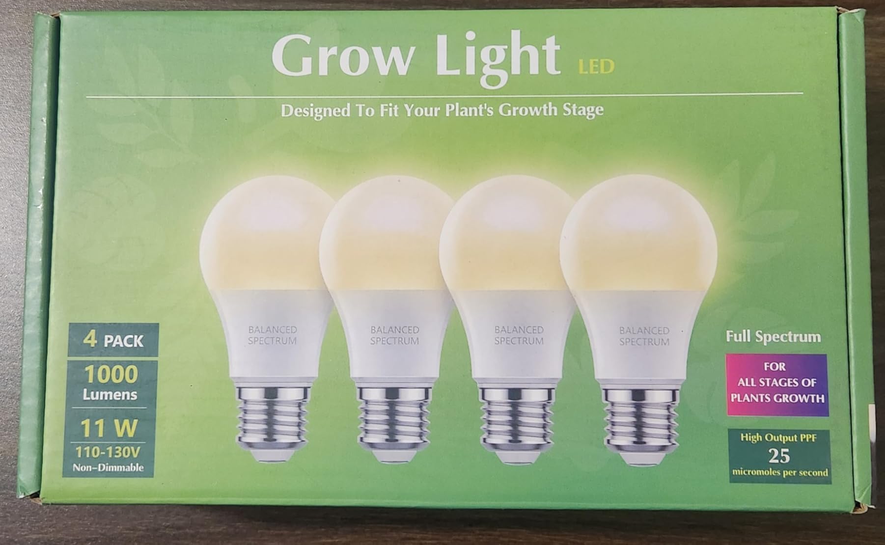 Grow Light Bulbs, Briignite LED Grow Light Bulb A19 Bulb, Full Spectrum Grow Light Bulb, Plant Light Bulbs E26 Base, 11W Grow Bulb 100W Equivalent, Grow Light for Indoor Plants, Seed Starting, 2Pack customer photo 2
