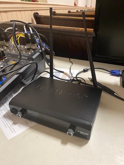 Phenyx Pro Wireless Microphone System,Metal Wireless Mic Set w/Handheld/Bodypack/Headset/Lapel Mics,2 x 30 UHF Frequencies, 200 ft Range, Cordless Mic for Singing, Karaoke, Church (PTU-52-1H1B) customer photo 1