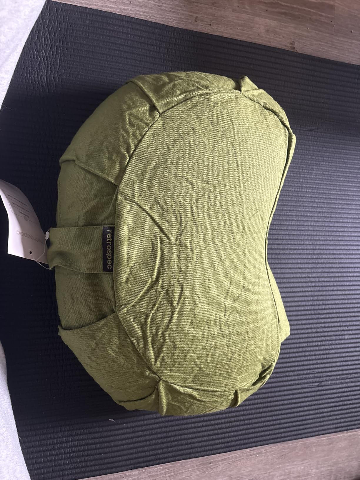 Retrospec Sedona Zafu Meditation Cushion with Buckwheat Hull Fill - Adjustable Yoga & Pilates Equipment Support - 17in Crescent Cotton Cover customer photo 2