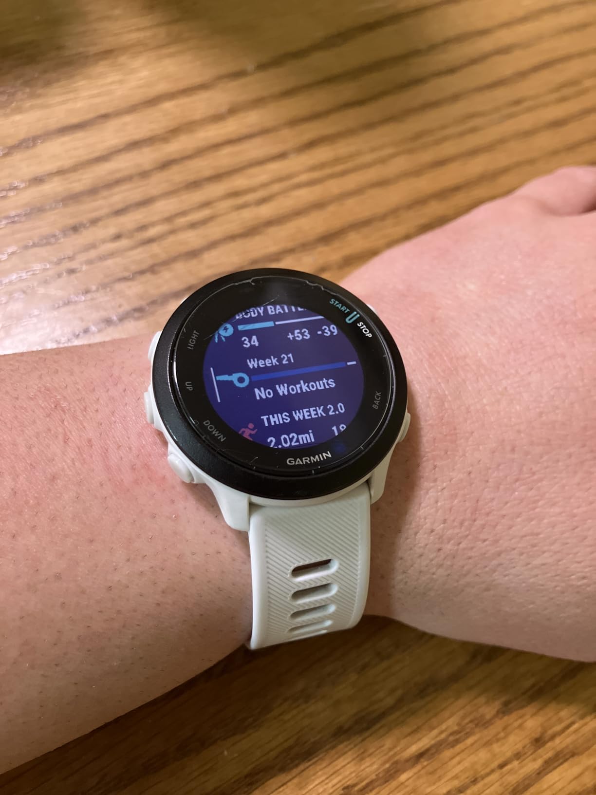 Garmin Forerunner 55, GPS Running Watch with Daily Suggested Workouts, Up to 2 Weeks of Battery Life, Aqua customer photo 1