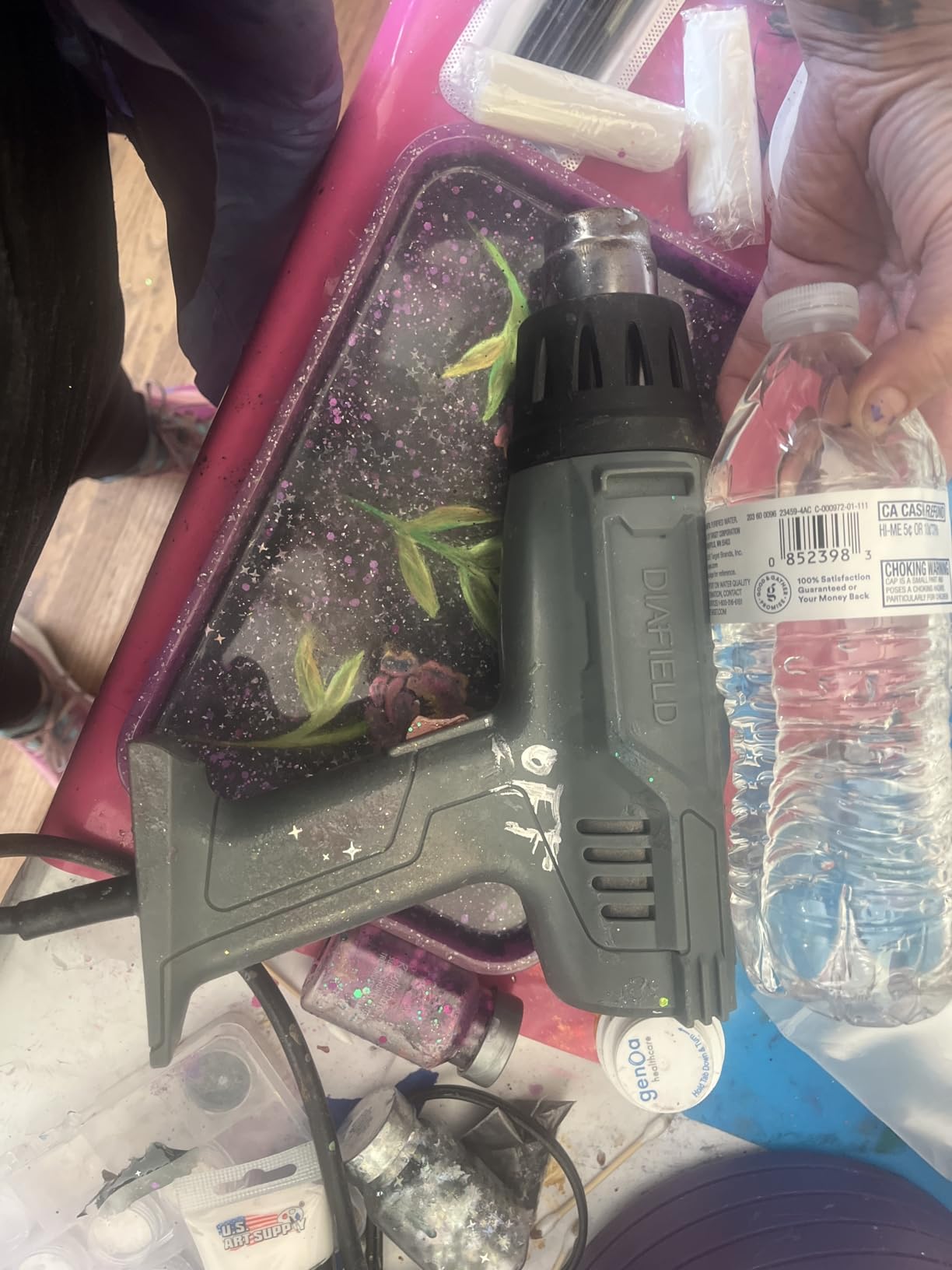 DIAFIELD 1850W Heat Gun, Dual Temperature Settings, Fast Heat Hot Air Gun, Durable& Overload Protection, with 4 Nozzles for Shrink Wrap, Vinyl, Crafts, Epoxy Resin customer photo 1