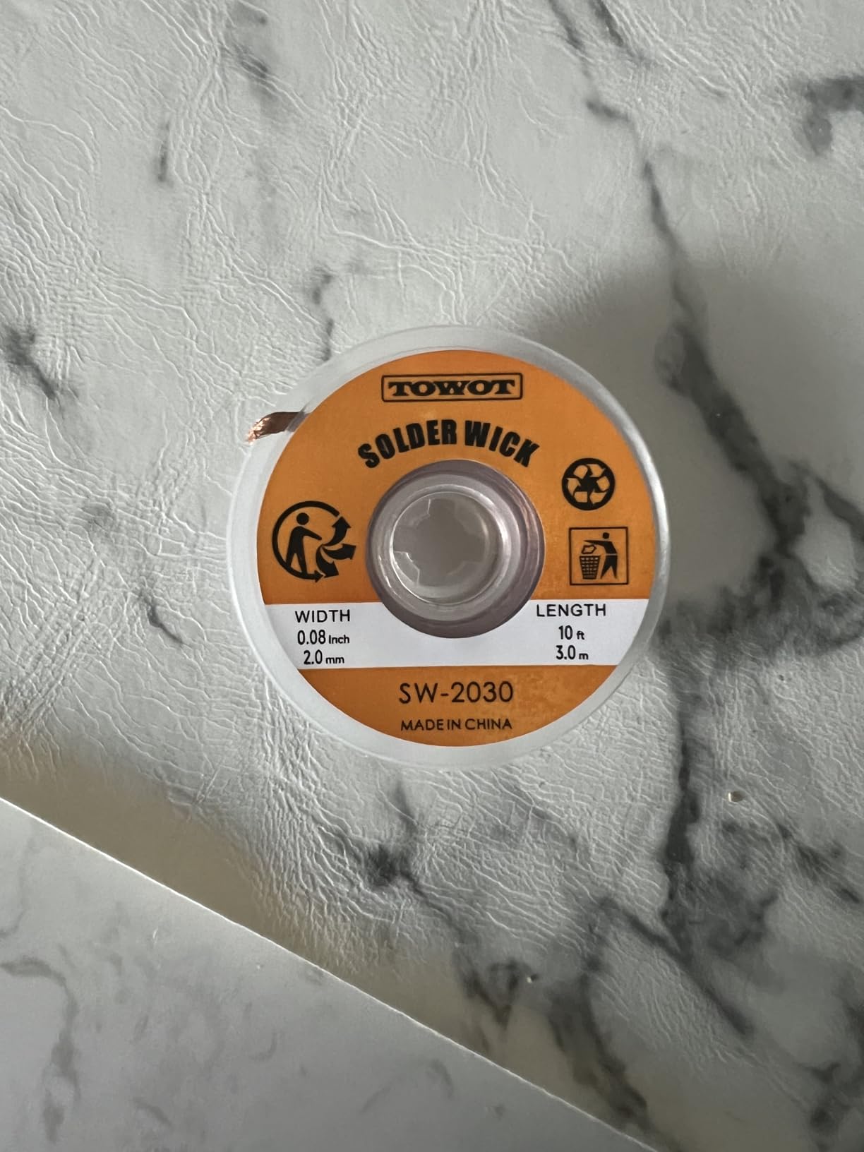 TOWOT Solder Wick Braid 10ft Desoldering Wick Braid Remover Tool With Flux No-Clean Soldering Wick Desolder Soldering 0.1 inch Width customer photo 2