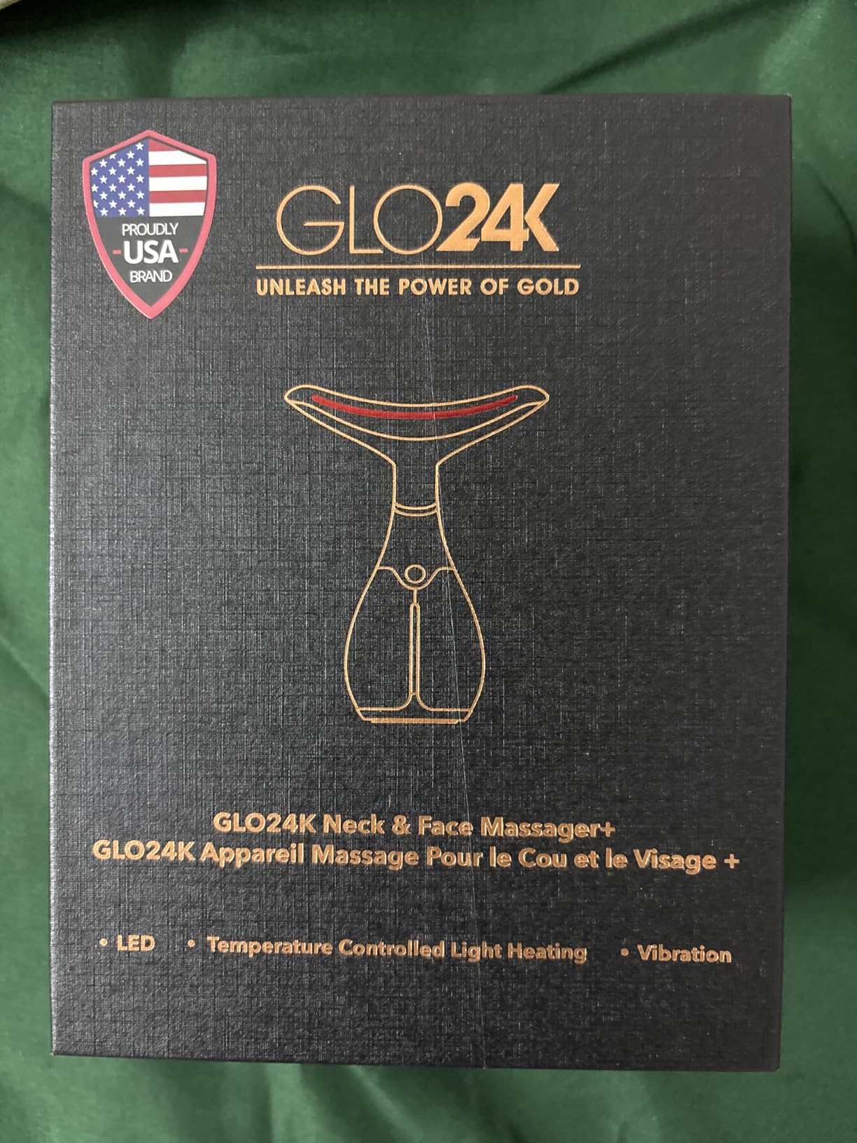 GLO24K Red Light Face & Neck Beauty Device - 3-in-1 Facial Massager Tool with LED & Vibration for Skin Revitalization and Neck Firming customer photo 2