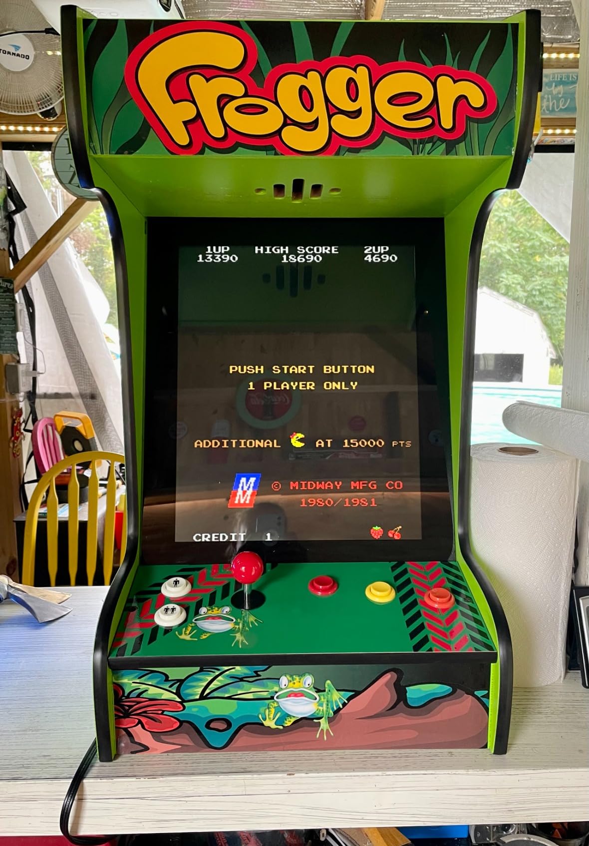 Doc and Pies Arcade Factory Classic Home Arcade Machine - Tabletop and Bartop - 412 Retro Games - Full Size LCD Screen, Buttons and Joystick (Green) customer photo 2