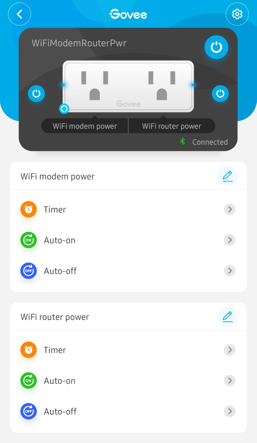 Govee Dual Smart Plug 4 Pack, 15A WiFi Bluetooth Outlet, Work with Alexa and Google Assistant, 2-in-1 Compact Design, Govee Home App Control Remotely with No Hub Required, Timer, FCC and ETL Certified customer photo 2