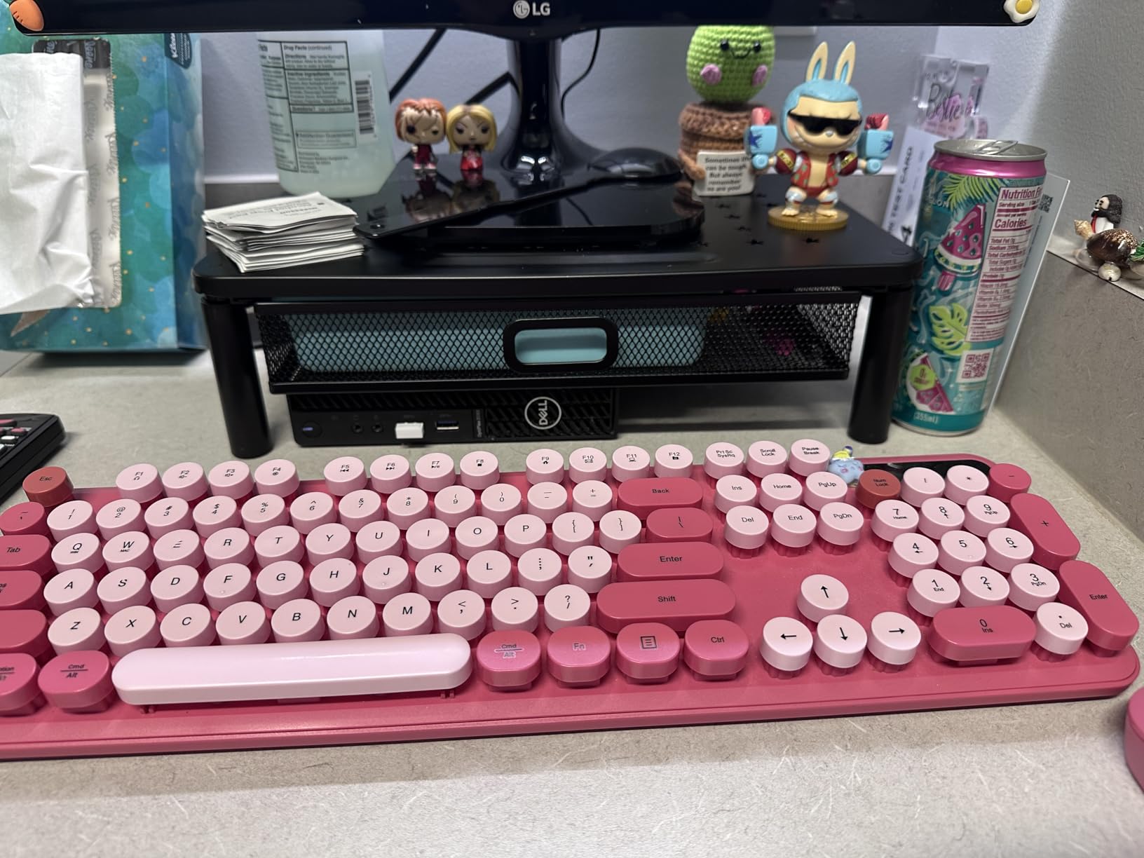 Zimilar Monitor Stand Riser with Metal Mesh Drawer, Height Adjustable with Phone Holder for Computer, Laptop, Printer, Notebook, Computer Monitor Stand with Storage customer photo 2