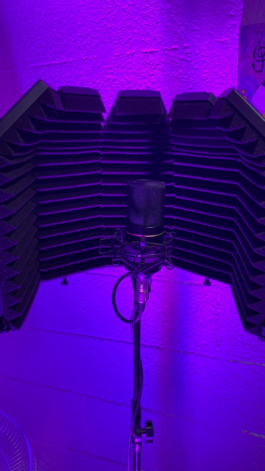 XTUGA Recording Microphone Isolation Shield, High Density Absorbent Foam 5 Panels to Filter Vocal,Top Enclosed Foldable Soundproof Cover for Condenser Studio Equipment MIS02 customer photo 2