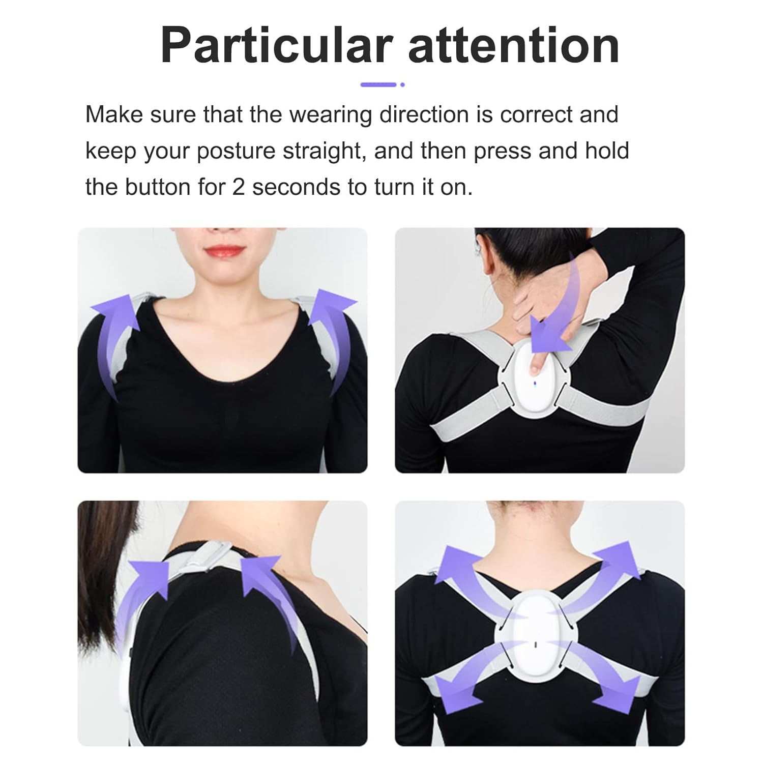 Smart Posture Corrector, Upper Back Brace with Vibration Intelligent Posture Reminder, Posture Trainer for Women/Kids/Men, Prevent Humpback, Help to Keep Right Posture to Develop a Good Habit (Gray) customer photo 2