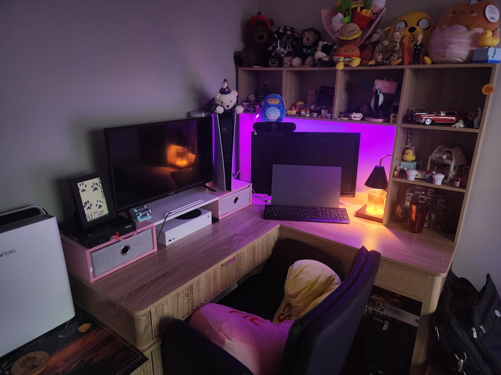 WESTREE Dual Monitor Stand Riser with Two Drawers, Extra Large Storage for 2 Monitors, Desktop Oraganizer Computer, Laptop, Screen, Printer, TV customer photo 1