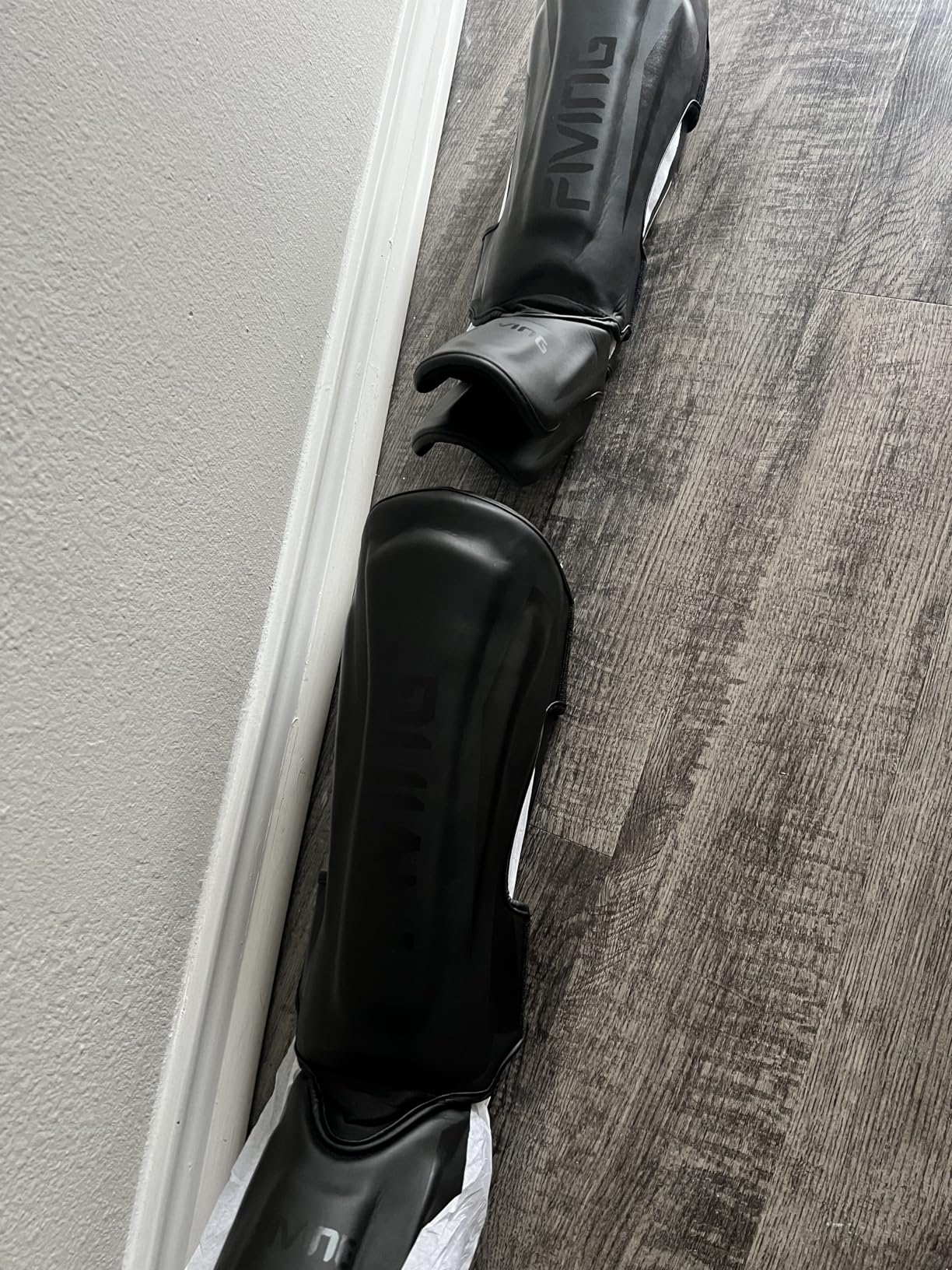 FIVING MMA Martial Arts Shin Guards - Padded, Adjustable Muay Thai Leg Guards with Instep Protection for Kickboxing/MMA Training and Sparring - Durable, Professional MMA Equipment customer photo 2