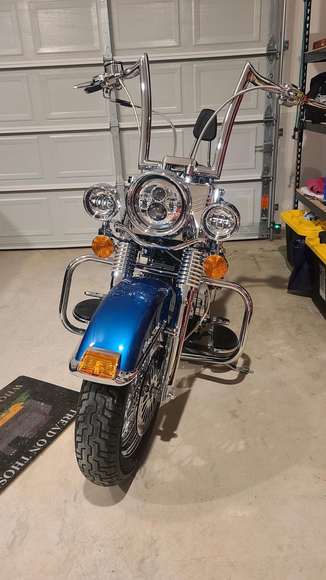 Wisamic Motorcycle LED Headlight 7 inch, 4.5 inch Passing Lamps Fog Lights and Mounting Ring, Compatible with Harley Davidson Road King Ultra Classic Electra Street Glide (Silver) customer photo 1