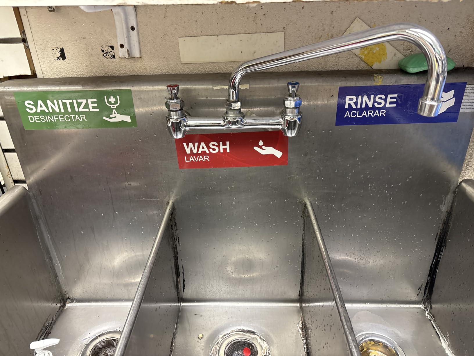 4 Pack Wash Rinse Sanitize Sink Labels, Waterproof Sticker Signs Perfect for 3 Compartment Sink - Restaurants, Commercial Kitchens, Food Trucks, Dishwashing or Wash Station customer photo 1