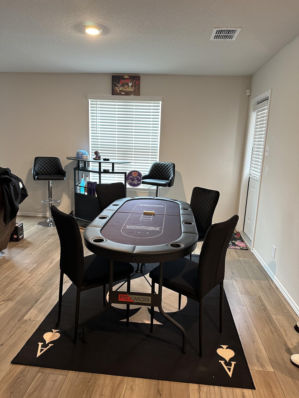 PEXMOR 8 Player Foldable Poker Table, Folding Texas Holden Blackjack Casino Game Table w/Deeper Stainless Steel Cup Holders| Casino-Grade Felt| Water-Resistant Cushioned Rail, Fully Assembled customer photo 2