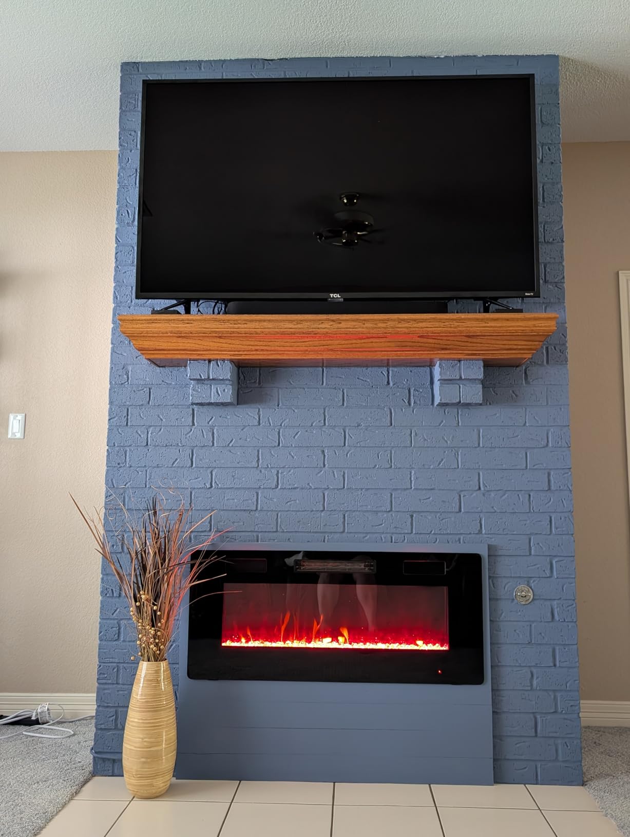 36 Inch Electric Fireplace Insert Ultra-Thin - Recessed & Wall-Mounted Fireplace Heater with Thermostat, Adjustable Flame, Remote Control - Linear with Timer, Touch Screen, 750/1500W customer photo 1