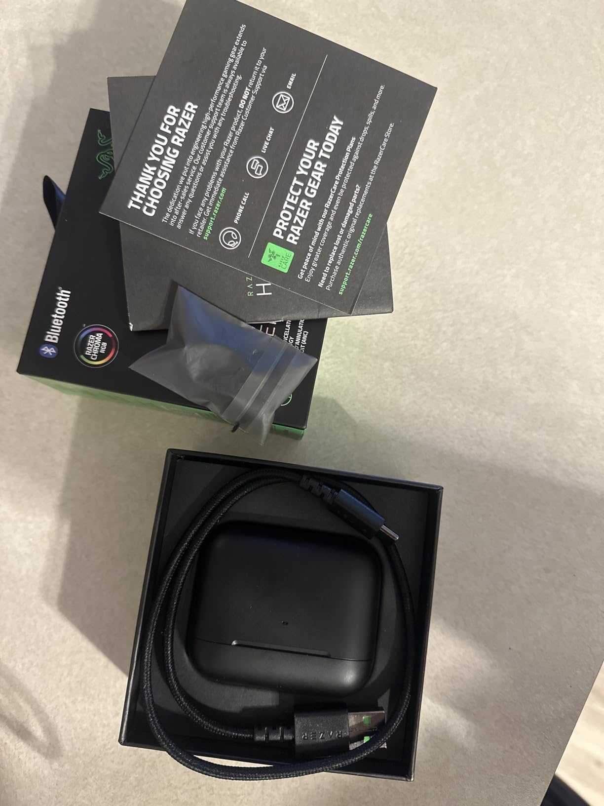 Razer Hammerhead True Wireless (2nd Gen) Bluetooth Gaming Earbuds: Chroma RGB Lighting -60ms Low-Latency- Active Noise Cancellation - Dual Environmental Noise Cancelling Microphones- Classic Black customer photo 1