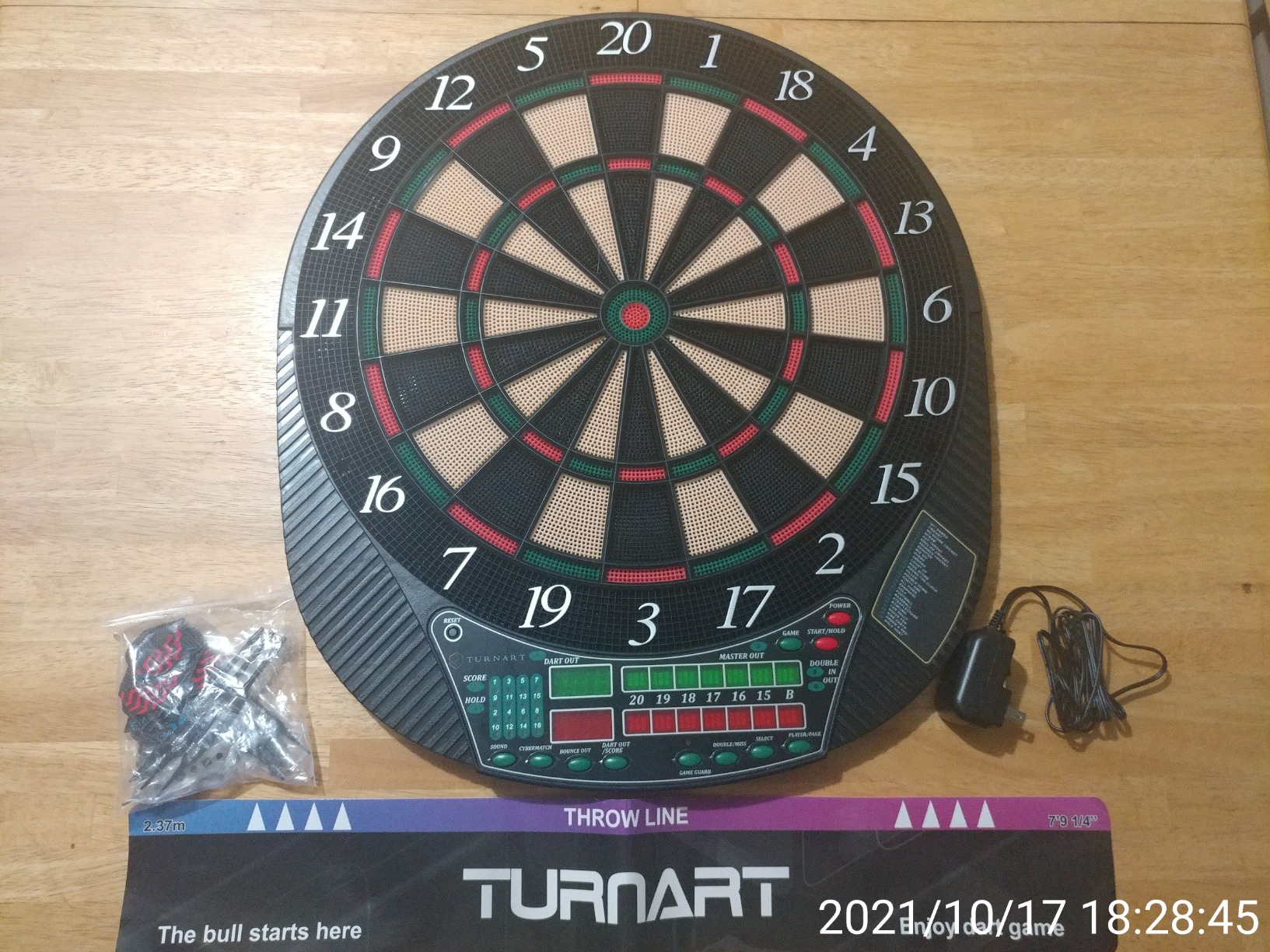Turnart Electronic Dart Board - Dart Board Electronic Scoreboard for 16 Players - 6 Darts Plastic Tips 50 Soft Tips LED Display Power Adapter Throw Line customer photo 2