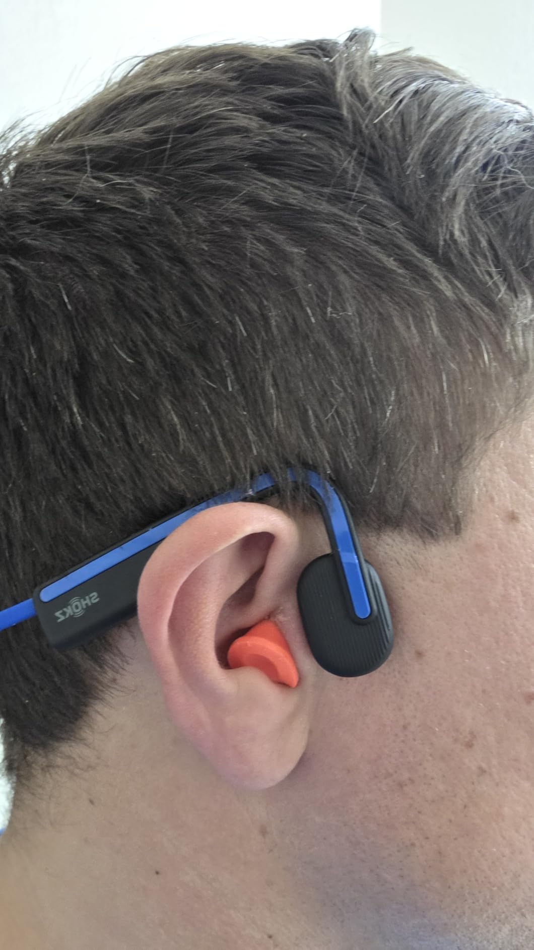 SHOKZ OpenMove - Open-Ear Bluetooth Sport Headphones, Bone Conduction Wireless Earphones, Sweatproof for Running and Workouts, with Sticker Pack, Grey customer photo 1