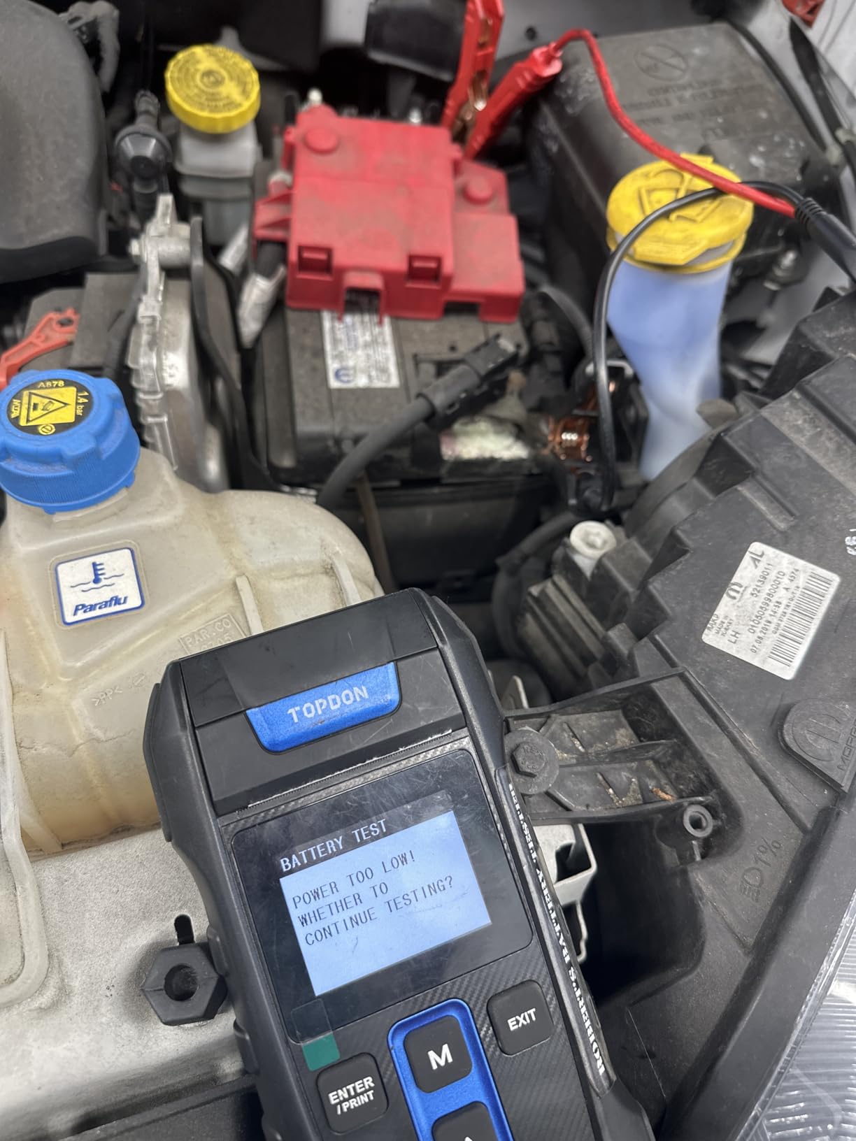 Car Battery Tester 12V 24V 100-2000CCA Lead-Acid Battery, TOPDON BT300P Alternator Tester, Load Tester, with Built-in Printer, Spark Free Metal Clamps, Automatic Reverse Polarity Protection customer photo 2