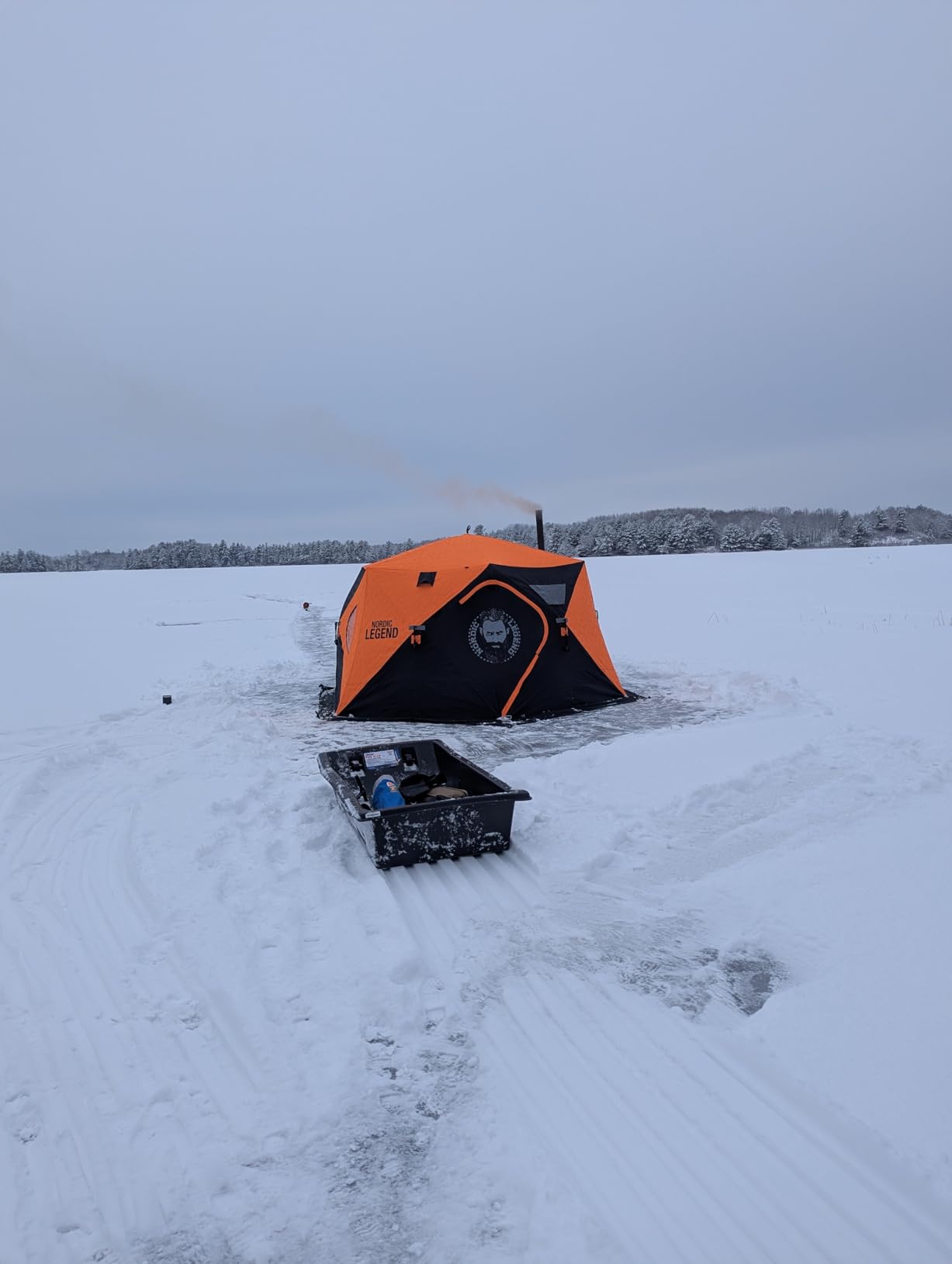 Nordic Legend Aurora Series Pop-Up Portable Ice Fishing Shelter (Aurora Double 4-6 Person Insulated) customer photo 2