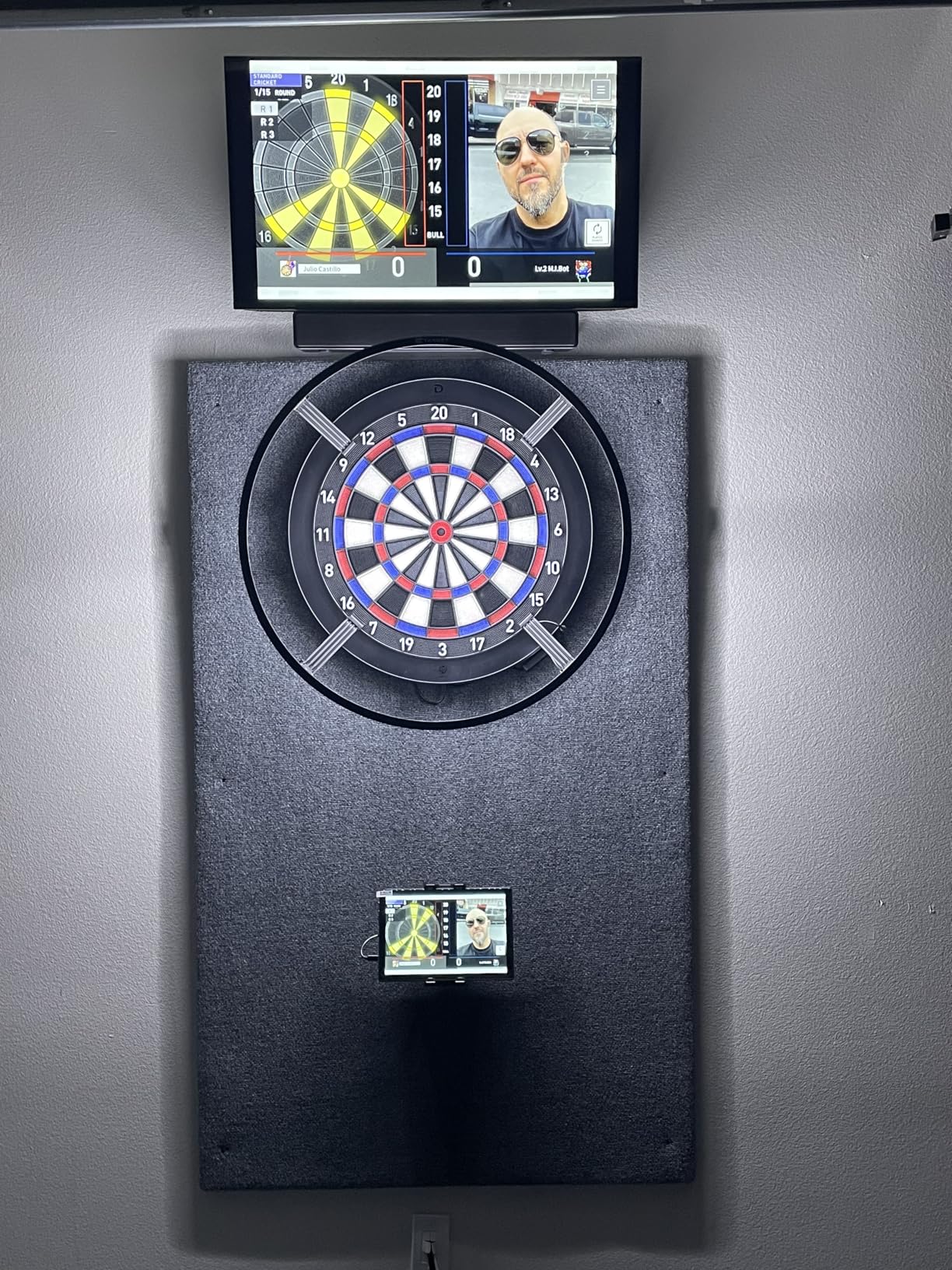 DARTSLIVE Home Electronic Dartboard, Bluetooth Compatible with Online Play, for Soft Tip Darts, 15.5 Inch Diameter Regulation Size Dartboard for Indoor Play, Black customer photo 1