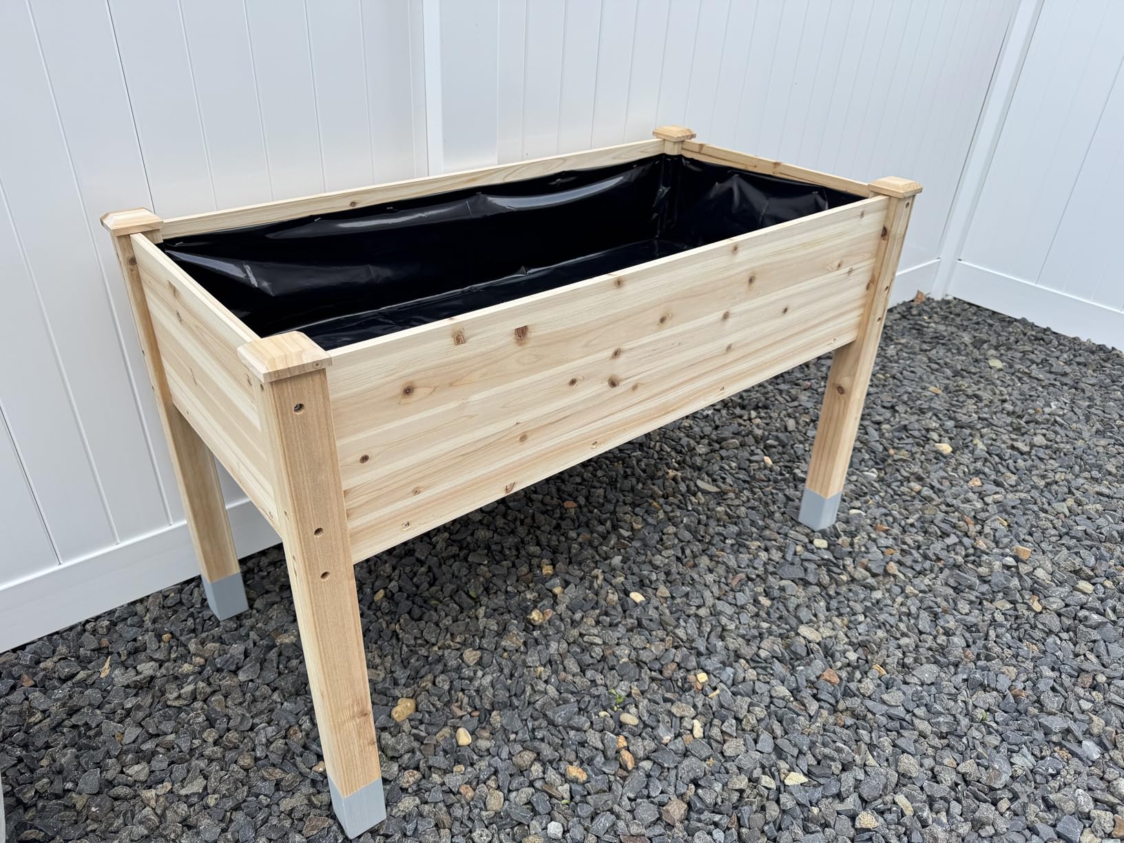 MIXC 331 lb Capacity Wooden Raised Garden Bed with Legs, 48x24x31 in. Elevated Reinforced Large Planter Box for Vegetable Flower Herb Outdoors customer photo 2