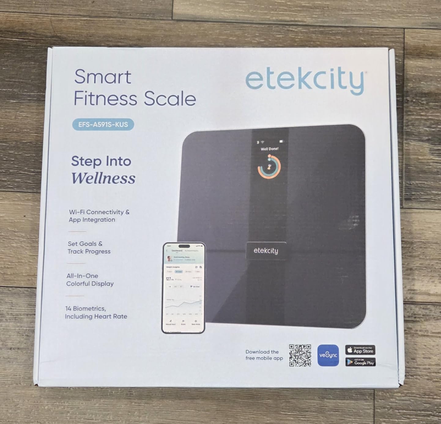 Etekcity FSA&HSA Eligible Smart Scale for Body Weight Fat, Digital Weighing Machine for Accurate BMI Muscle Mass Composition, Apple Health Compatible Fitness Equipment,TFT,Tempered Glass,Black customer photo 2