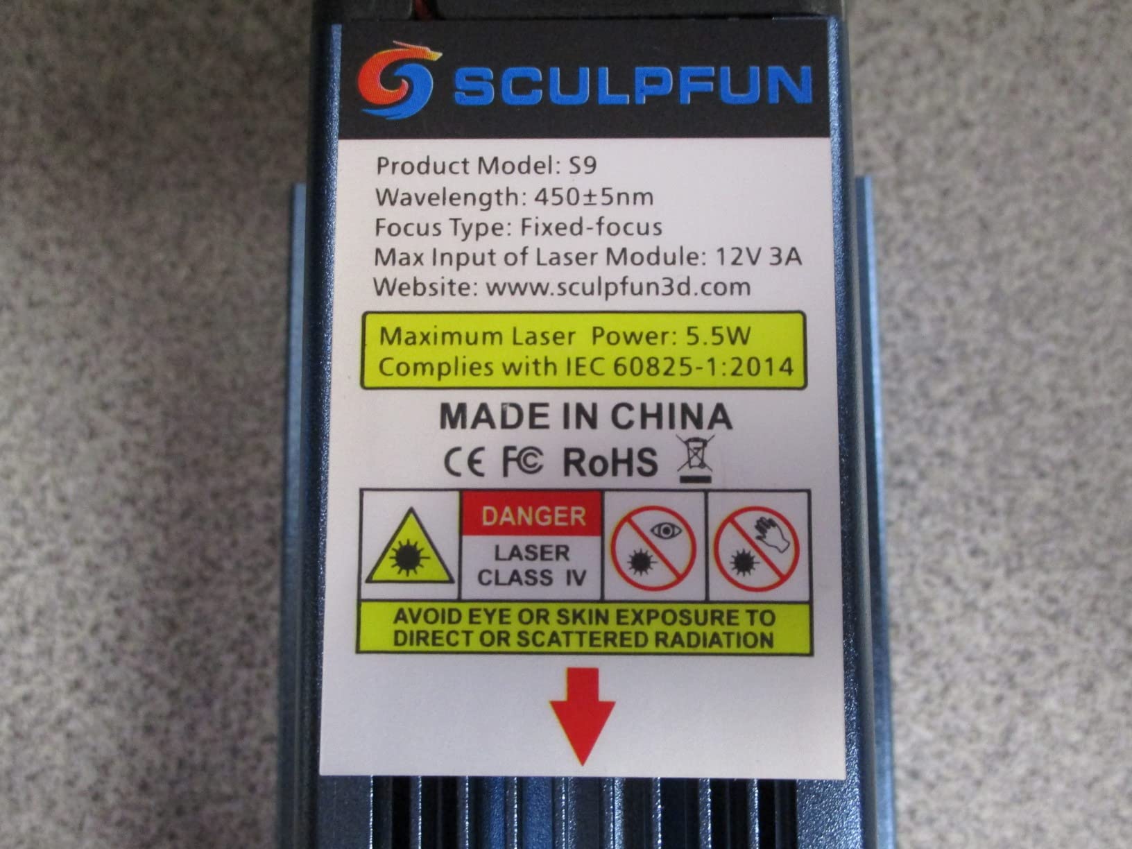 Sculpfun S9 Laser Engraver, Full-Metal CNC Laser Engraving Machine with 5.5W High Precision 0.06mm Ultra-Thin Beam Diode Laser Cutter for Wood, Leather, Acrylic, Large Engraving Area 410x420mm customer photo 2