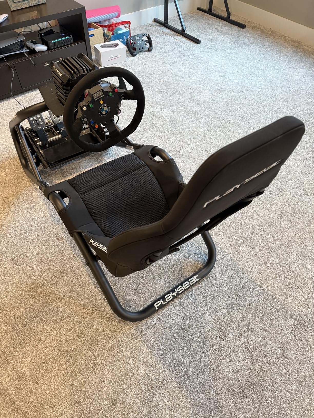 Playseat Trophy Sim Racing Cockpit | High Performance Racing Simulator Cockpit | Supports Direct Drive | Compatible with All Steering Wheels & Pedals on The Market | Supports PC & Console | Black customer photo 1