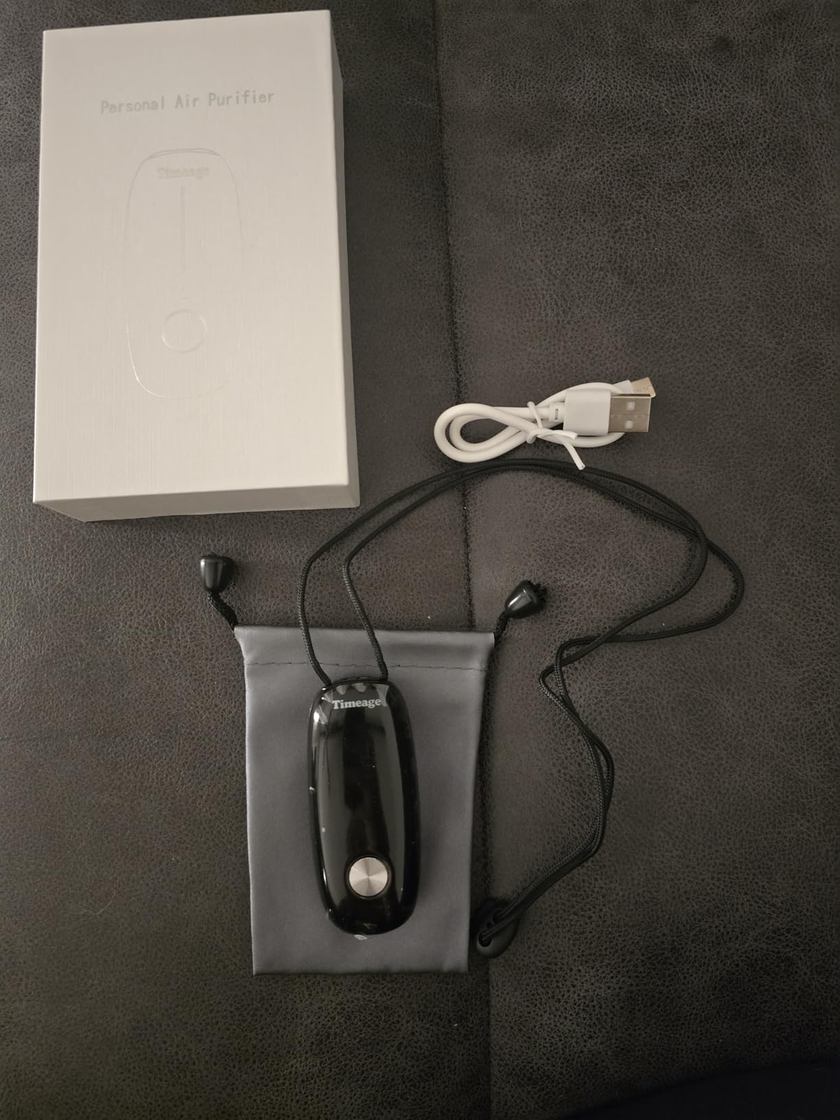 Portable Air Purifier, Timeage Personal Air Purifier Necklace, Wearable Mini Air Ionizer Eliminates Pollen, Smoke, Dust for Outdoor, Travel (Black) customer photo 2