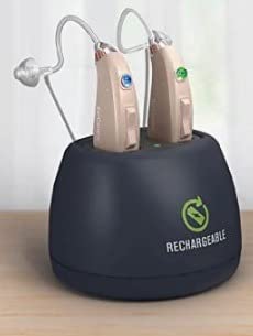 EarCentric EasyCharge Rechargeable Hearing Aids (Pair) for Seniors, Behind-The-Ear BTE Ear Aid PSAP digital Personal sound amplification products devices with Noise Cancellation (Beige) customer photo 1