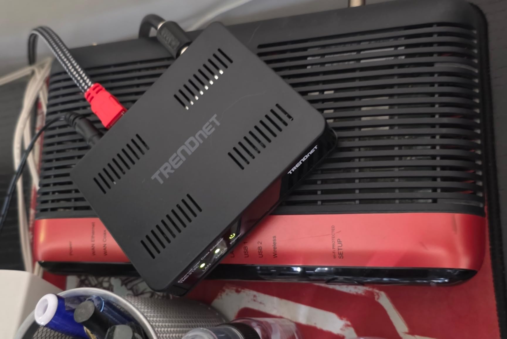 TRENDnet Ethernet Over Coax MoCa 2.5 Adapter (2-Pack), TMO-312C2K, Backward Compatible with MoCA 2.0/1.1/1.0, RJ-45 Gigabit LAN Port, Supports Net Throughput up to 1Gbps, Support up to 16 Nodes, Black customer photo 1