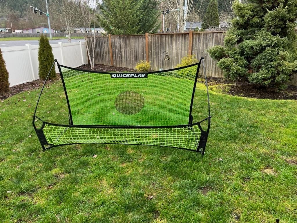 QUICKPLAY TEKKERS TRAINER Soccer Rebounder, 6.5x4' Spot & 6.5x1.5ft Ground Pass Nets, Alloy Steel, Fiberglass, Black, Green, Portable customer photo 1