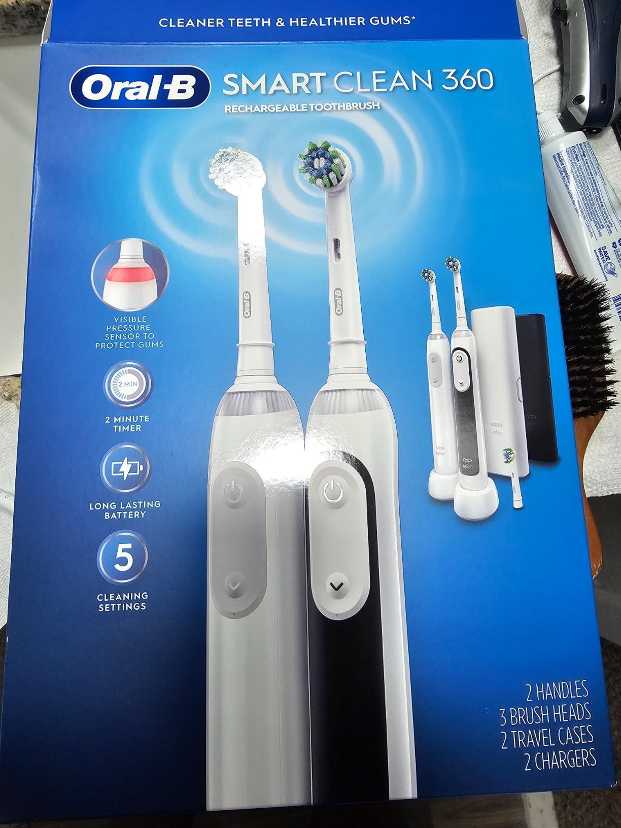Philips Sonicare 4100 Series Electric Toothbrush - Sonic Toothbrush with Advanced Sonic Technology, Pressure Sensor, Two Intensity Settings, Smartimer & Quadpacer, White, Model HX3681/23 customer photo 1