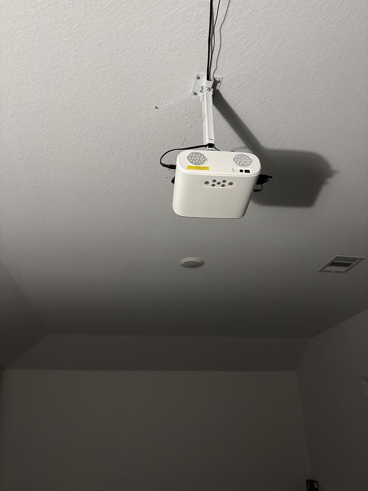 WALI Projector Mount Ceiling/Wall - Universal 3-in-1 Bracket with Extension Pole, Height Adjustable Holder for LCD/DLP Projectors, Supports up to 44lbs, White (PM-003-W) customer photo 2