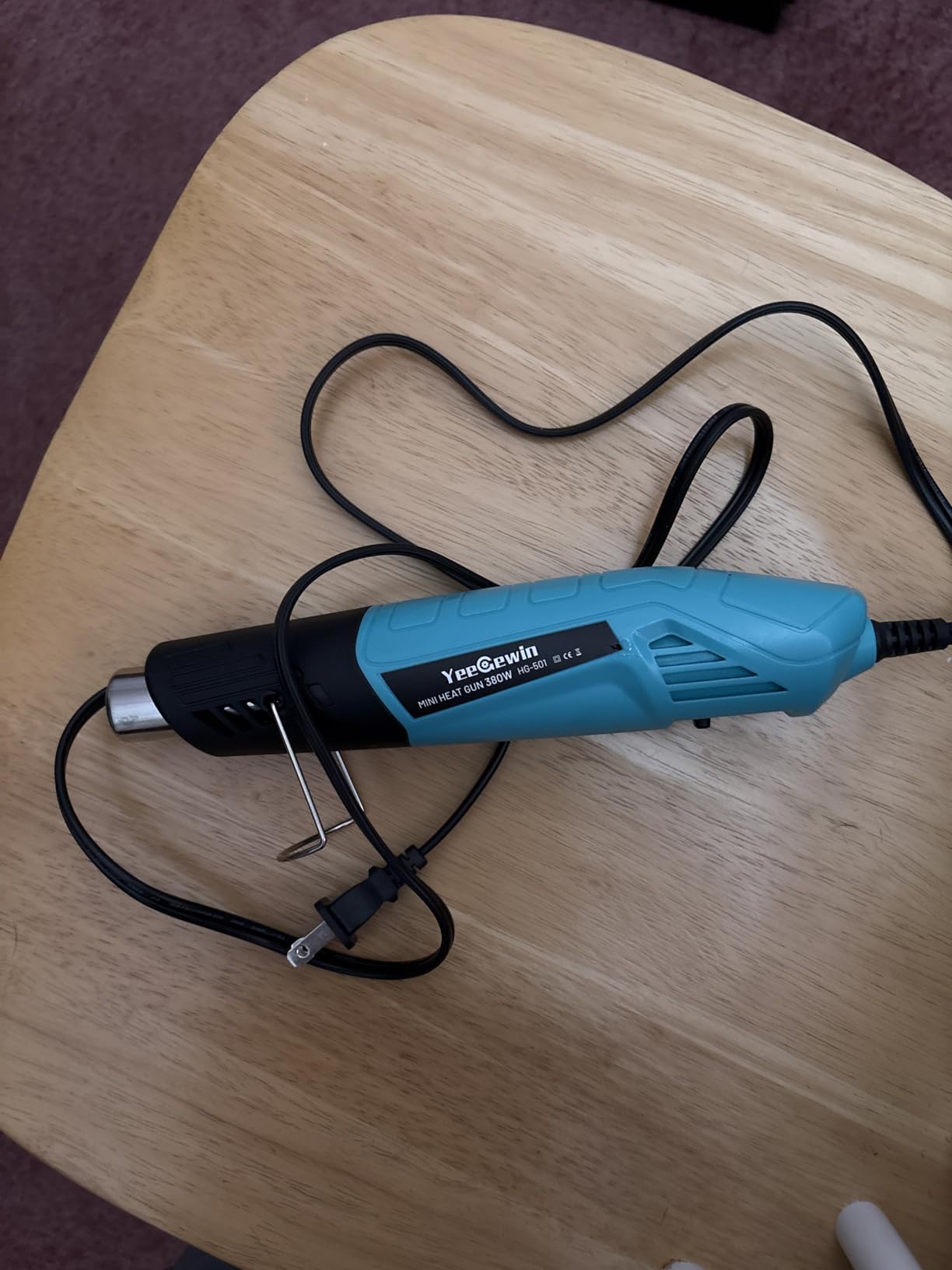 Heat Gun, 380W Fast Heat Mini Hot Air Gun with 2-Temp Settings 480°F-850°F(249°C-455°C) Overheat Protection Reflector Nozzle, 4.9Ft Long Cable for Shrink Wrap,Vinyl, Crafts, Epoxy Resin customer photo 2