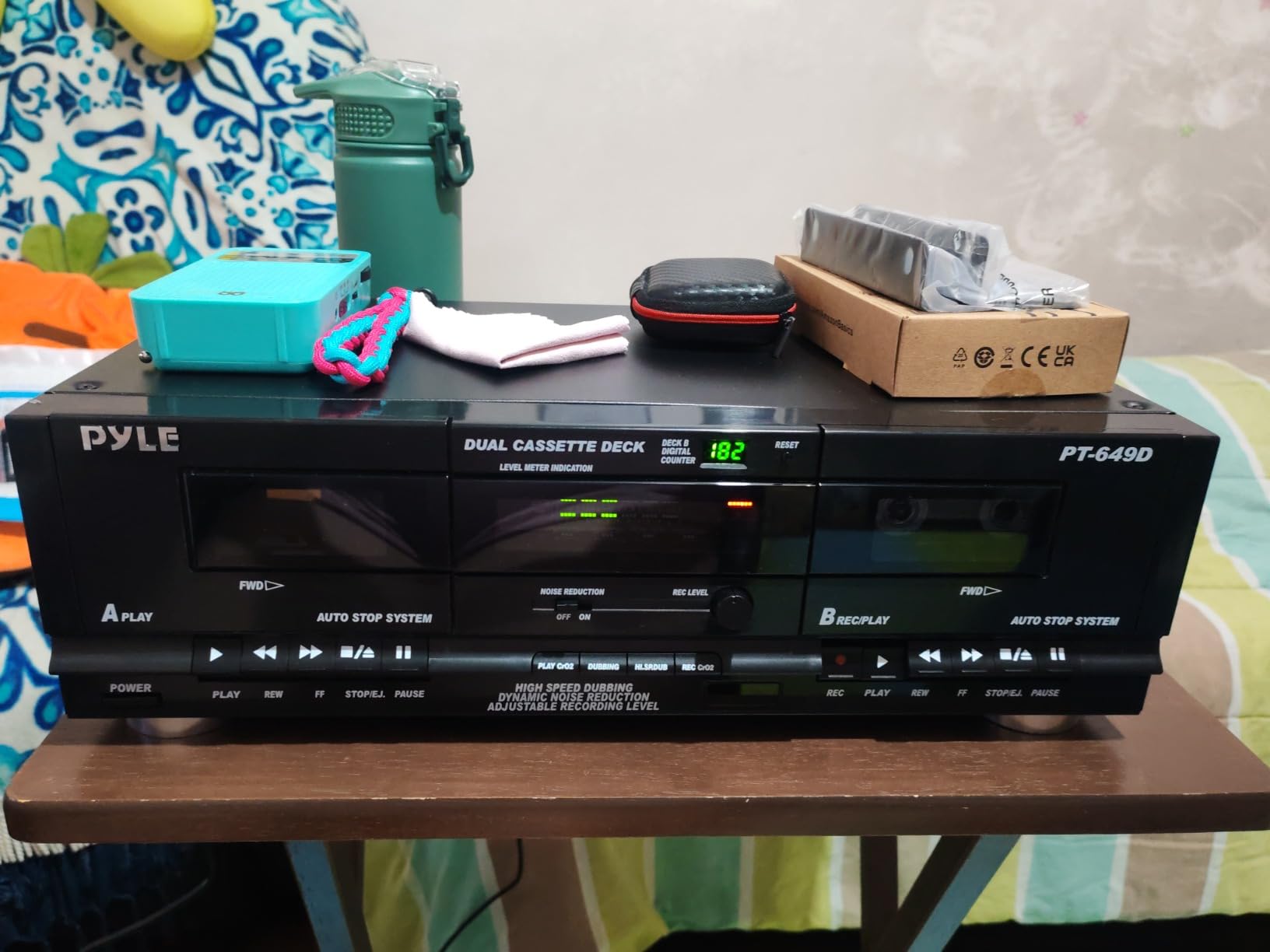 PyleUsa Dual Stereo Cassette Tape Deck - Double Cassette Recorder w/ MP3 Music Converter, RCA for Recording, Dubbing, USB, Retro Design - for Standard/CrO2 Tapes, Home Use customer photo 1