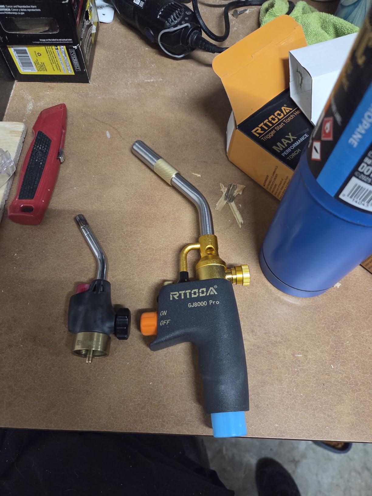 Propane Torch Head, GJ-8000pro High Intensity Torch Head, Trigger Start Gas Torch Kit for Propane, Pencil Flame Welding Torch Fuel by Mapp/Map/Propane, Soldering, Cooking（CSA Certified) customer photo 1