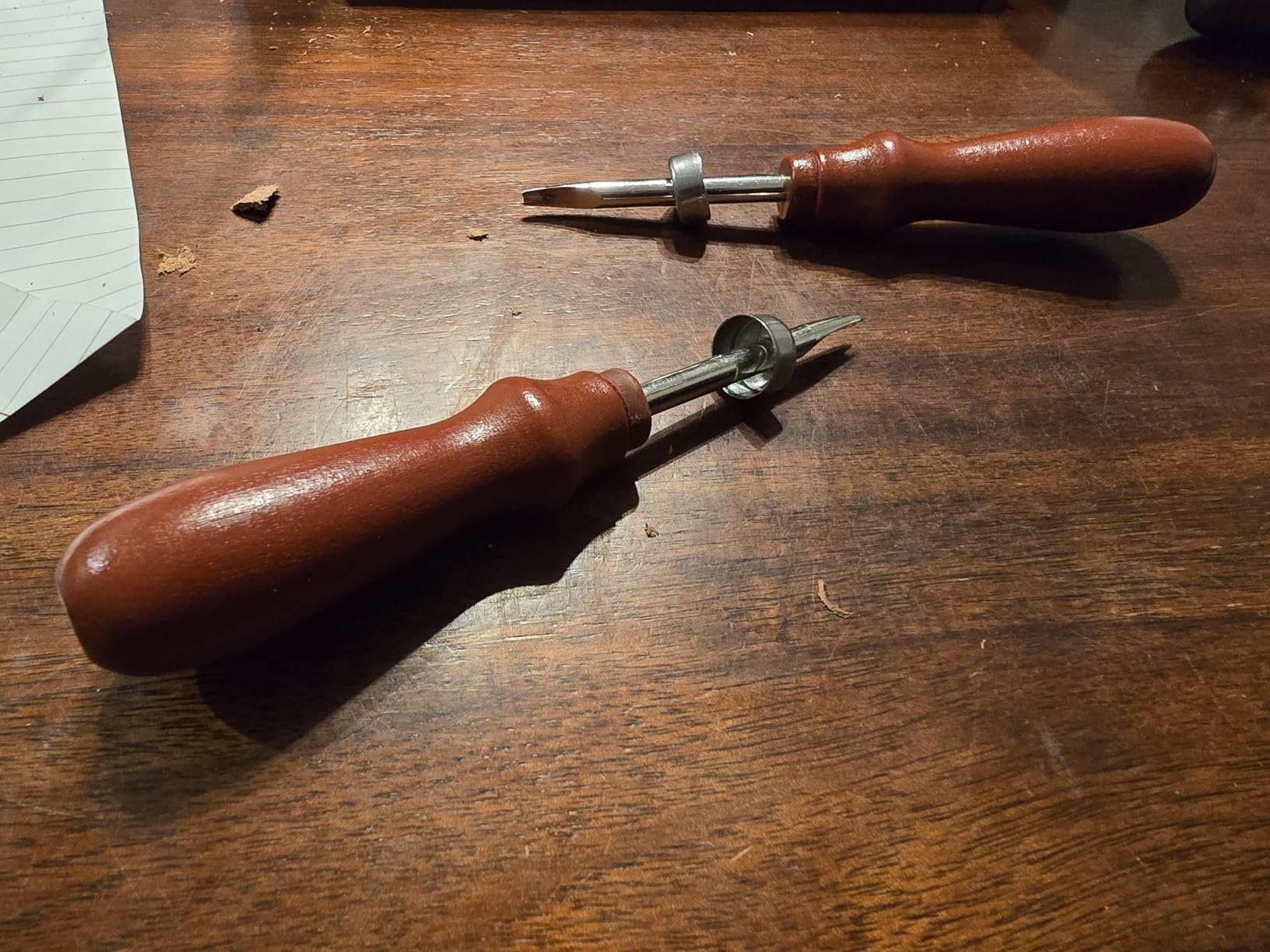 5 Pieces Leather Knife Set Includes 7 in 1 Leather Groover Tool 2 Pieces Edge Beveler Cutting Knife Sandalwood Craft Device, Handle Tools for DIY Craft Cutting customer photo 2