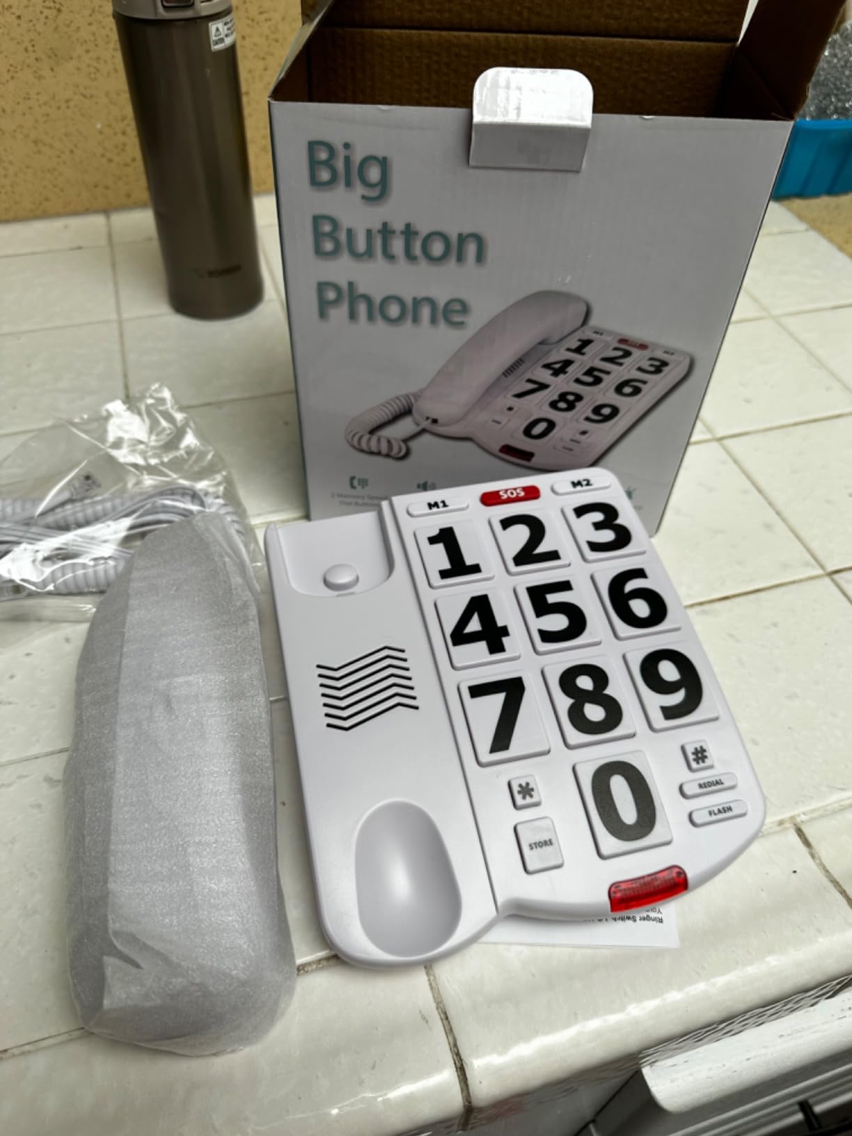 Large Key Wired Telephone, Adjustable Ringing Tone, and earpiece Volume, The earpiece can be Adjusted to Ultra-high Volume, which is Helpful for Those customer photo 1