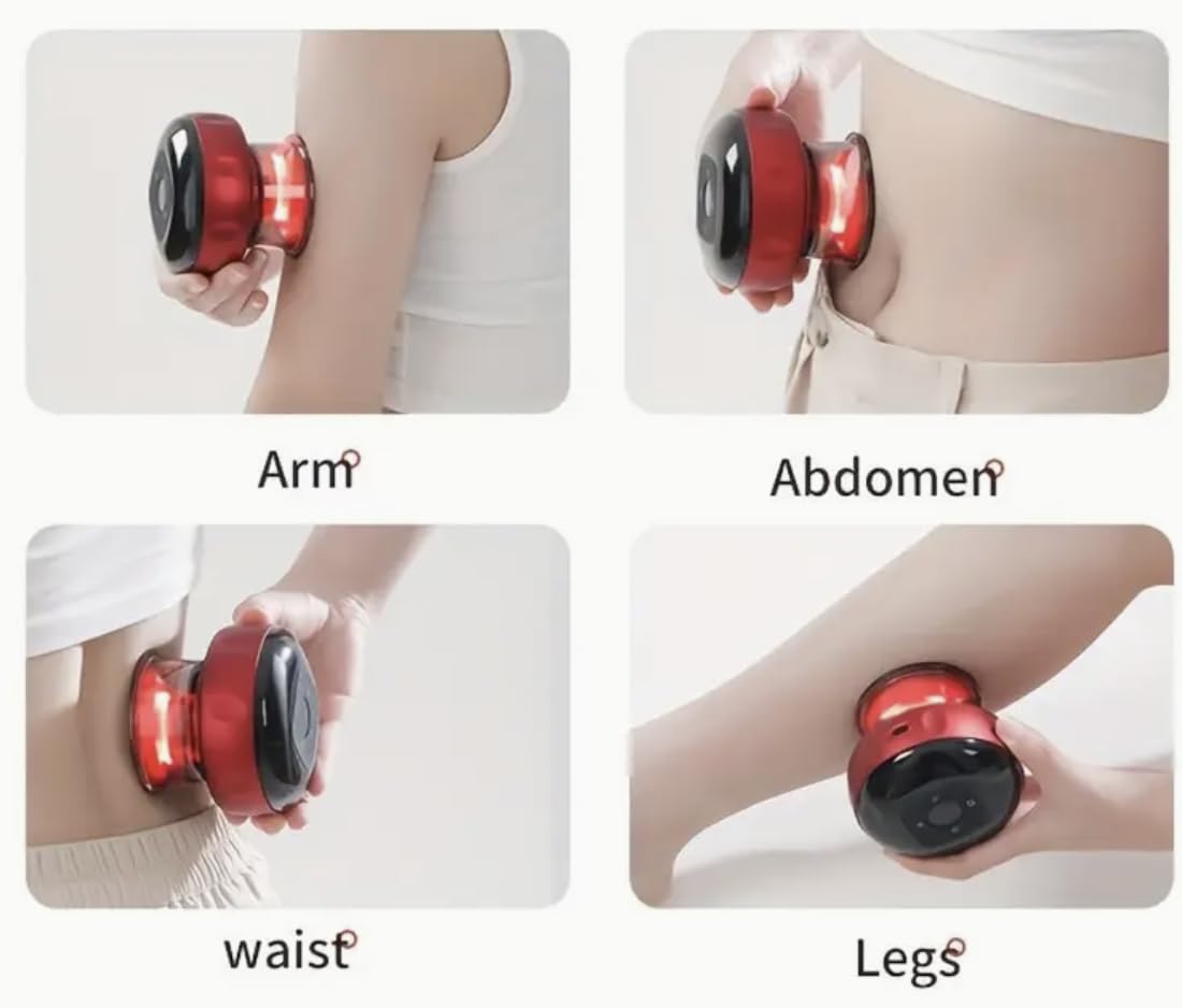 Becommend 5-in-1 Smart Dynamic Cupping Therapy Set with 20-Level Heat & Suction, Cupping Kit for Massage Therapy, Electric Cupping Device with Red Light for Back Pain, Knots, Soreness Relief (Red) customer photo 1
