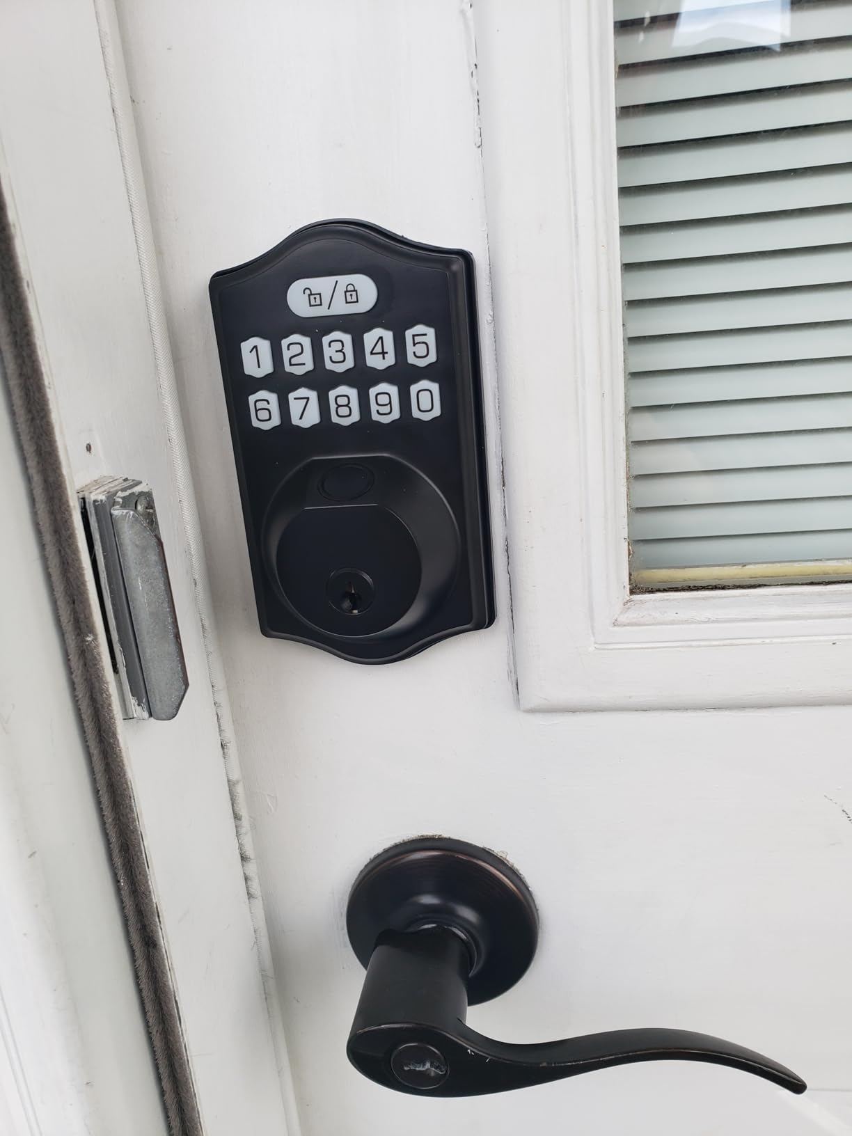 TEEHO TE002 Fingerprint Door Lock - Keyless Entry Electronic Keypad Deadbolt with 2 Backup Keys - Auto Lock - Easy Installation - Smart Locks for Front Door - Matte Black customer photo 1