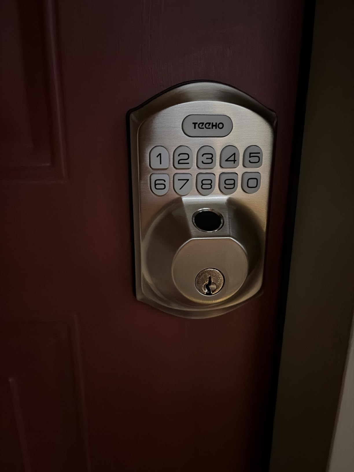 TEEHO TE002 Fingerprint Door Lock - Keyless Entry Electronic Keypad Deadbolt with 2 Backup Keys - Auto Lock - Easy Installation - Smart Locks for Front Door - Matte Black customer photo 2