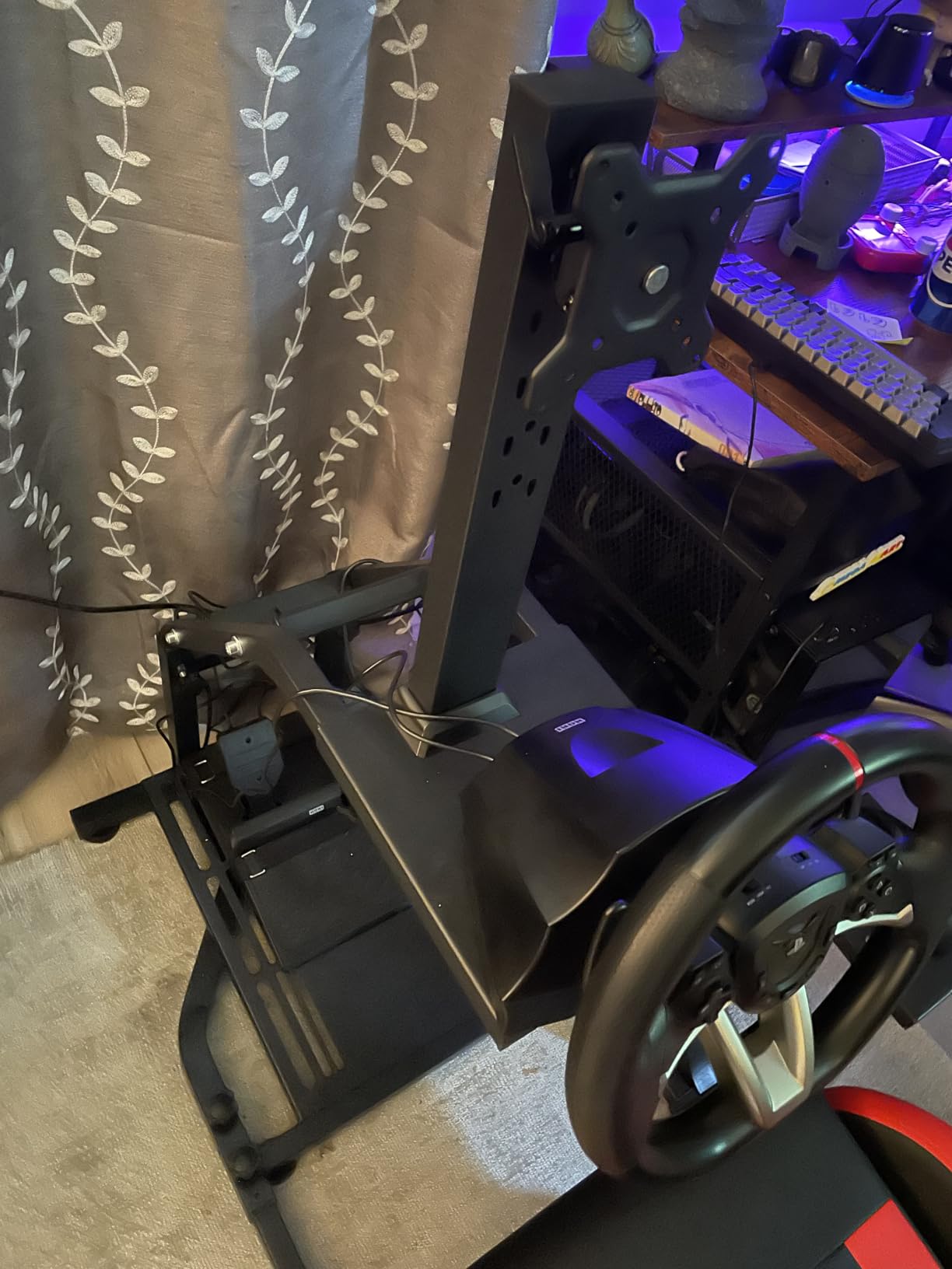 Dardoo G29 Adjustable Gaming Sim Cockpit With Red Seat Fit for Logitech G920 G923, for Thrustmaster T300 Racing Steering Wheel Stand, Not Including Steering Wheel Pedal and Handbrake customer photo 2