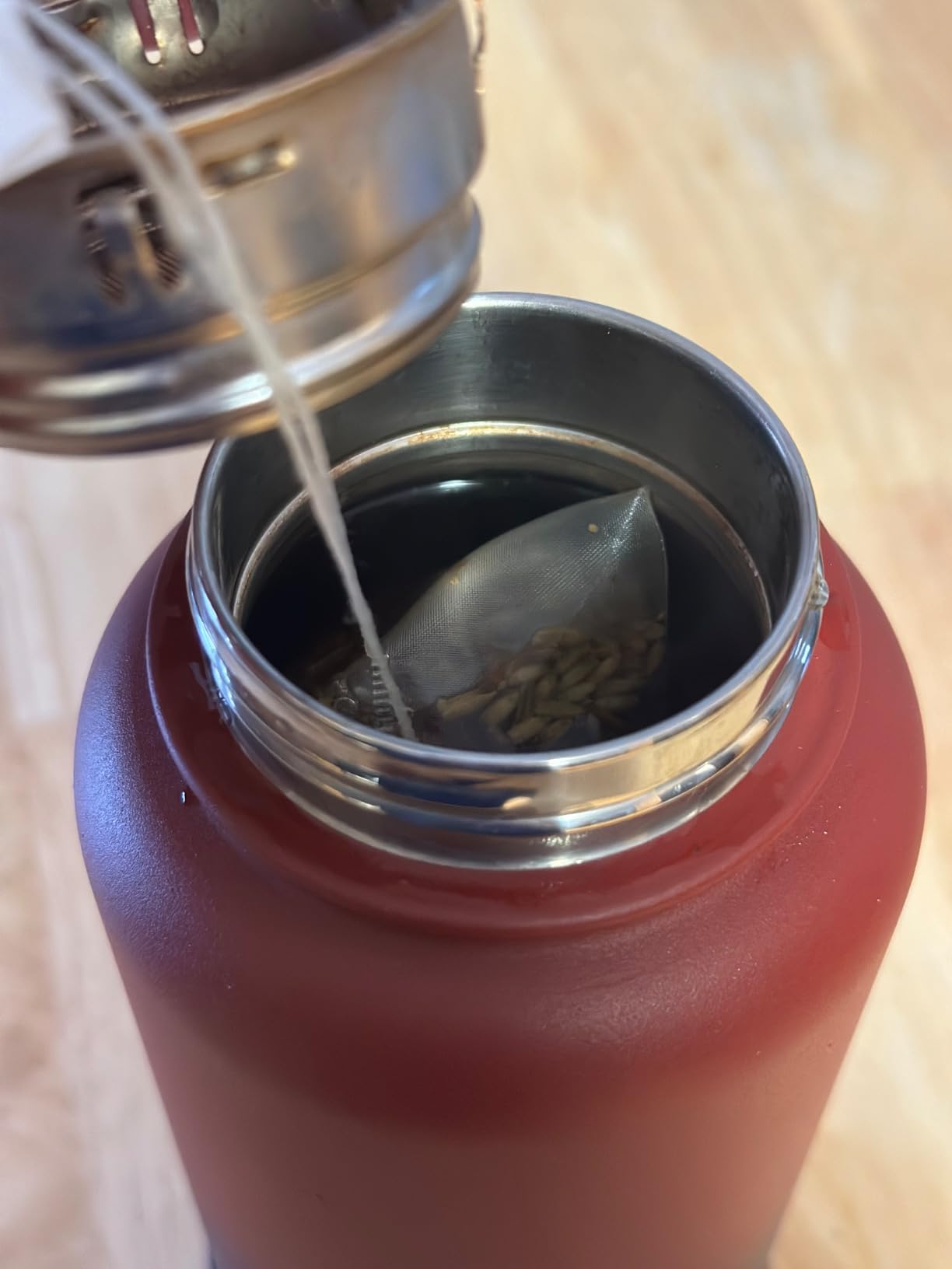 Lexlion Tea Infuser Water Bottle 32 Oz - Triple Wall Insulated Stainless Steel, Loose Leaf & Fruit Strainer, 3 Leakproof Lids, BPA-Free Silicone Sleeve, Reusable Thermal Mug customer photo 2