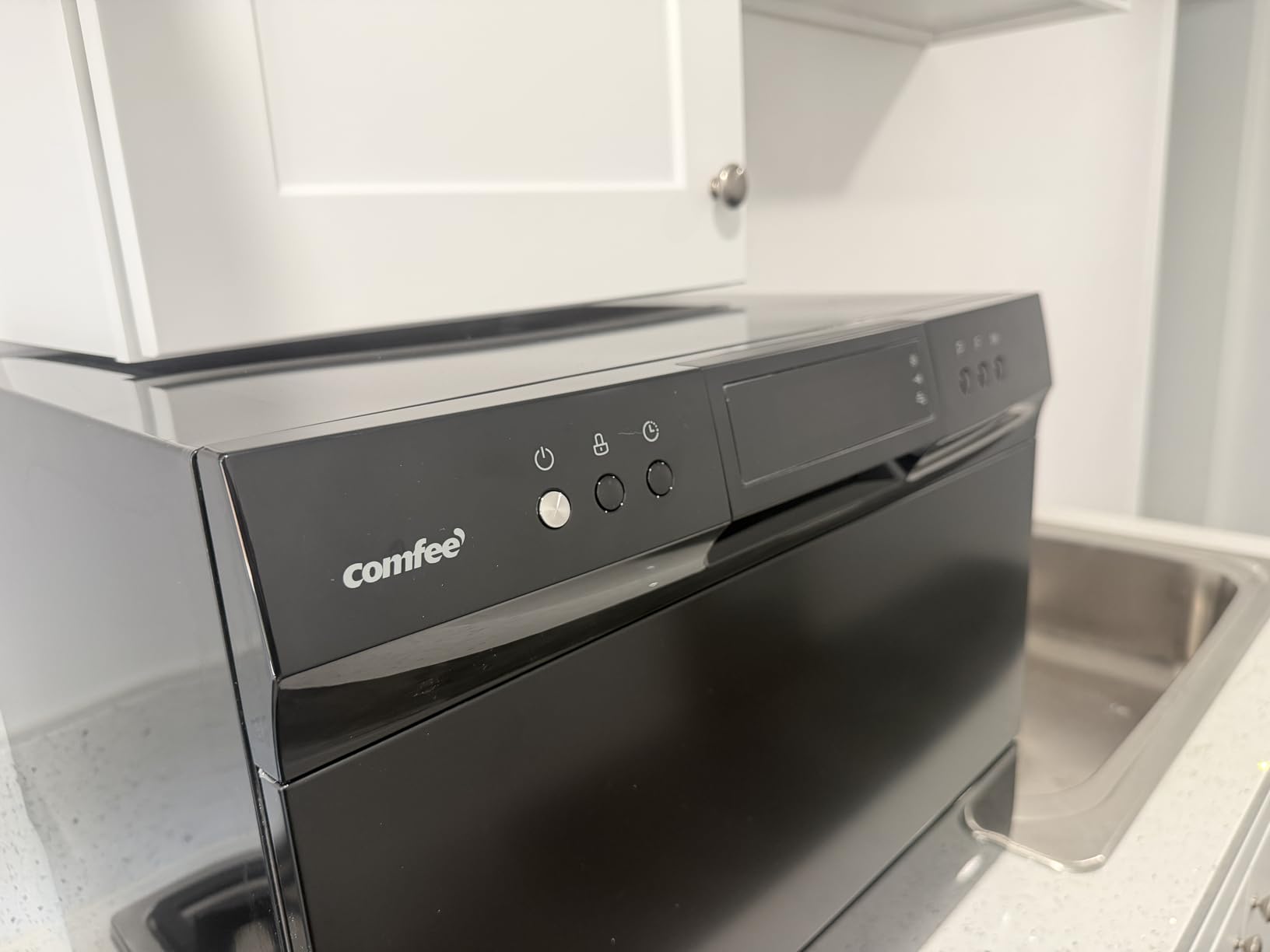 COMFEE' Countertop Dishwasher, Energy Star Portable Dishwasher, 6 Place Settings & 8 Washing Programs, Speed, Baby-Care, ECO & Glass, Dish Washer for Dorm, RV & Apartment, Black customer photo 2