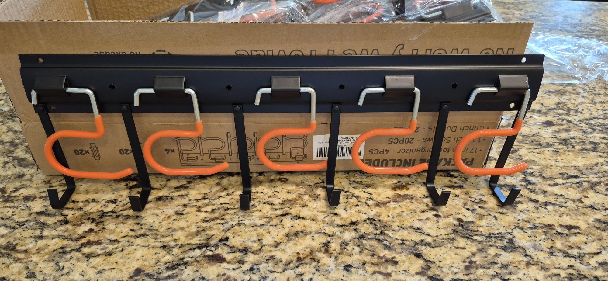 TVKB 68'' All Metal Garden Tool Organizer Adjustable Garage Tool Organizer Wall Mount Garage Organizers and Storage with Heavy Duty Hooks Tool Hangers for Garage Wall, Shed, Garden customer photo 2