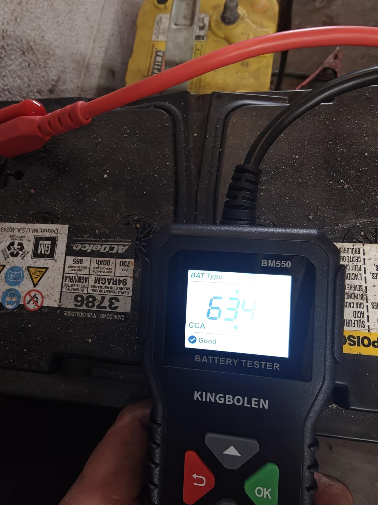 KINGBOLEN BM550 6V 12V 24V Car Battery Tester, 100-2000 CCA Voltage Tester 2Ah-220Ah Internal Resistance Tester Accurate Digital Auto Battery Analyzer for Cars Trucks SUV ATV Boats Motorcycles Vehicle customer photo 1